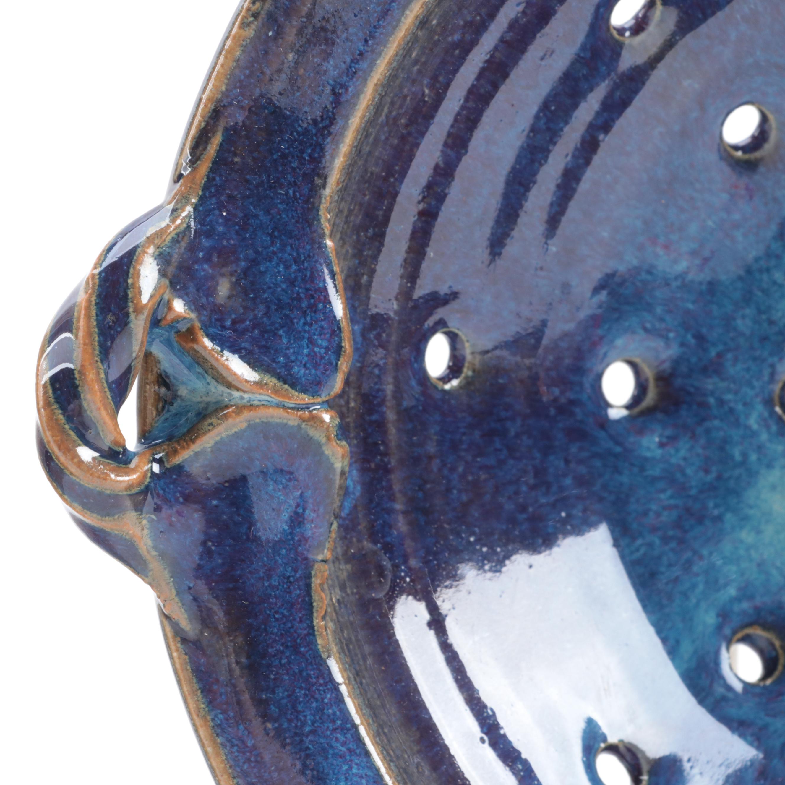 Artist Signed Earthenware Colanders and Other American Art Pottery Plate