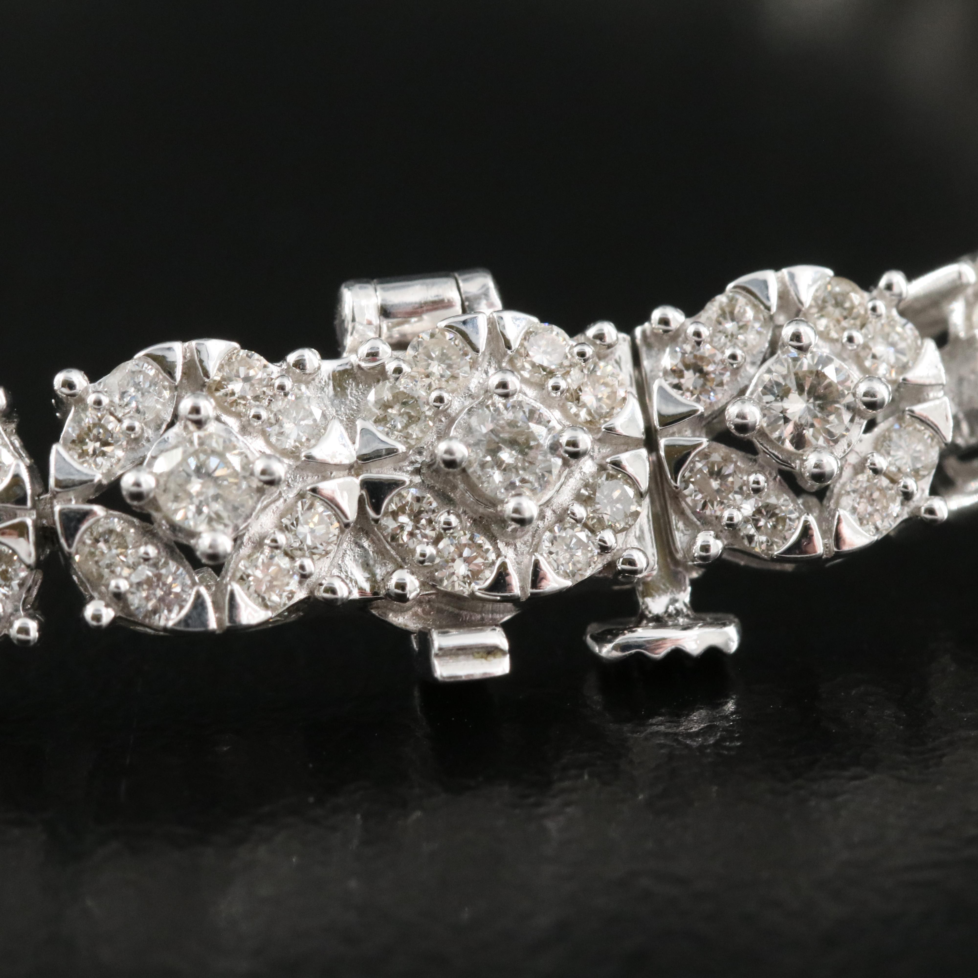 Sterling 5.05 CTW Diamond Cluster Bracelet