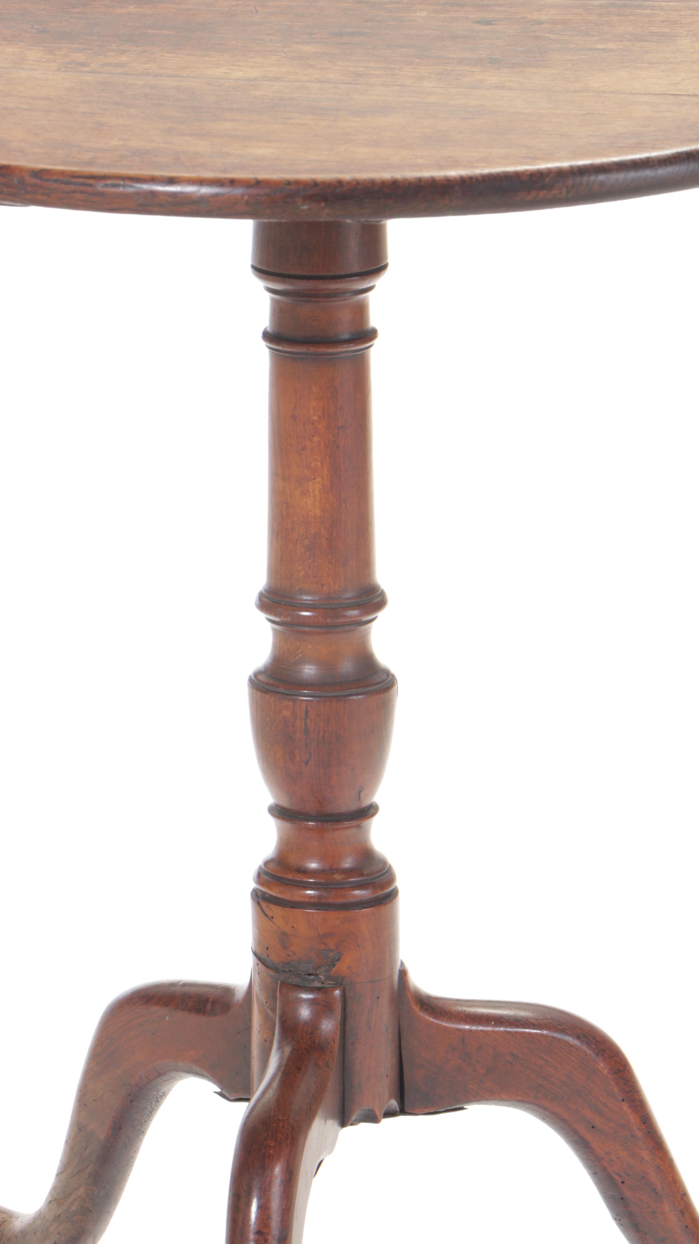 George III Oak and Beech Tilt-Top Tripod Table, Late 18th Century