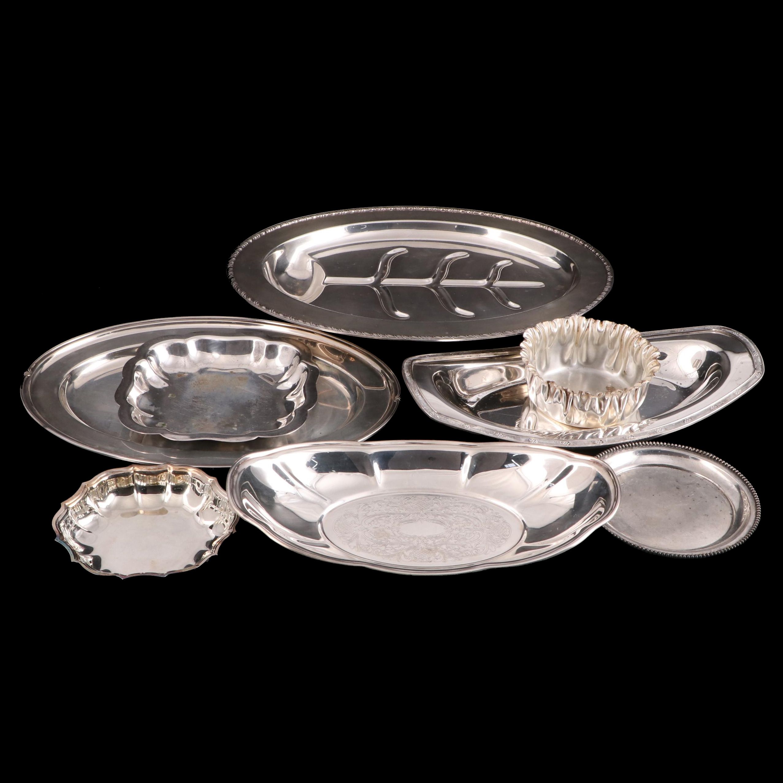 Pairpoint Mfg. Co. Silver Plate Meat Platter with Other Silver Plate Serveware