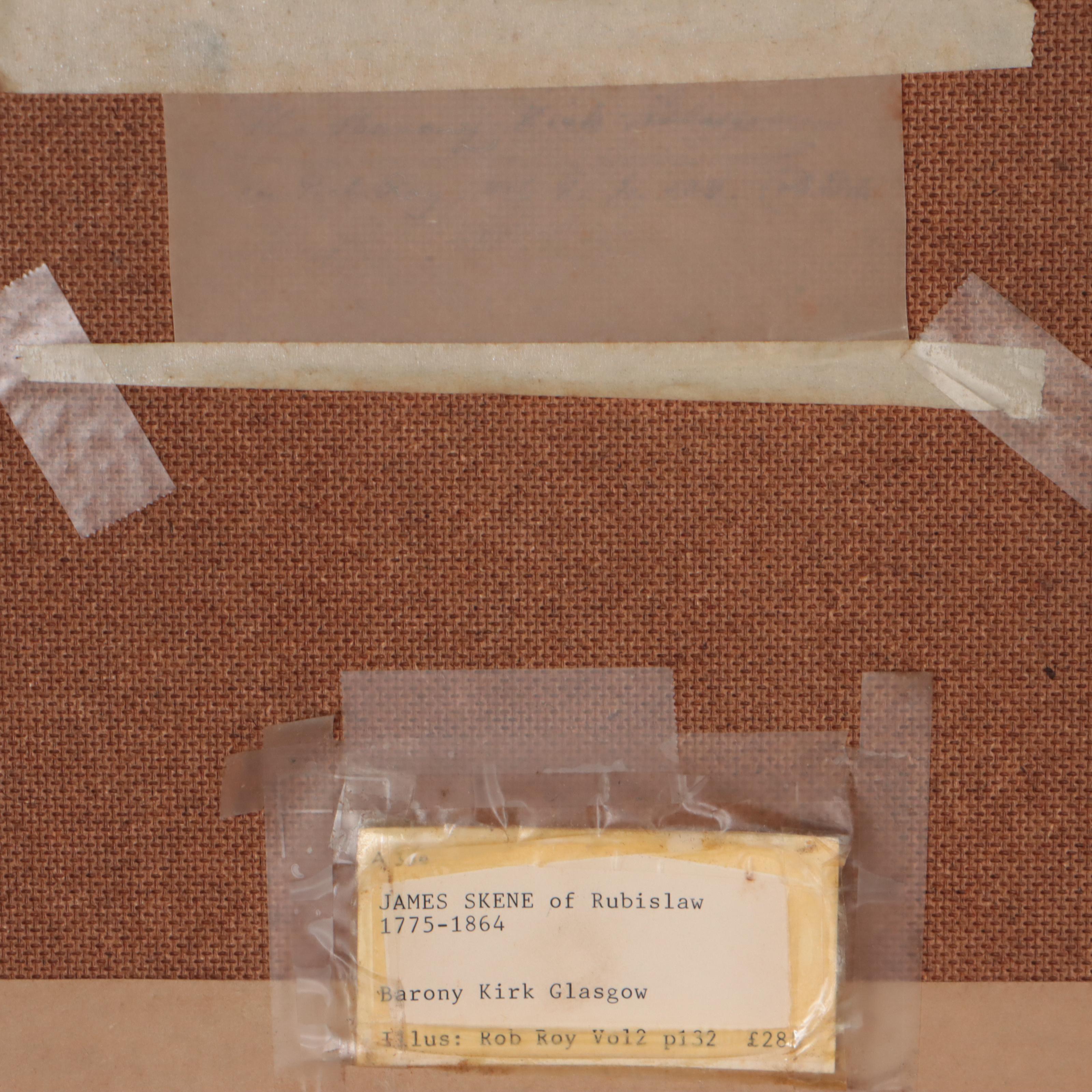 James Skene Ink Wash Illustration "Barony Kirk, Glasgow"