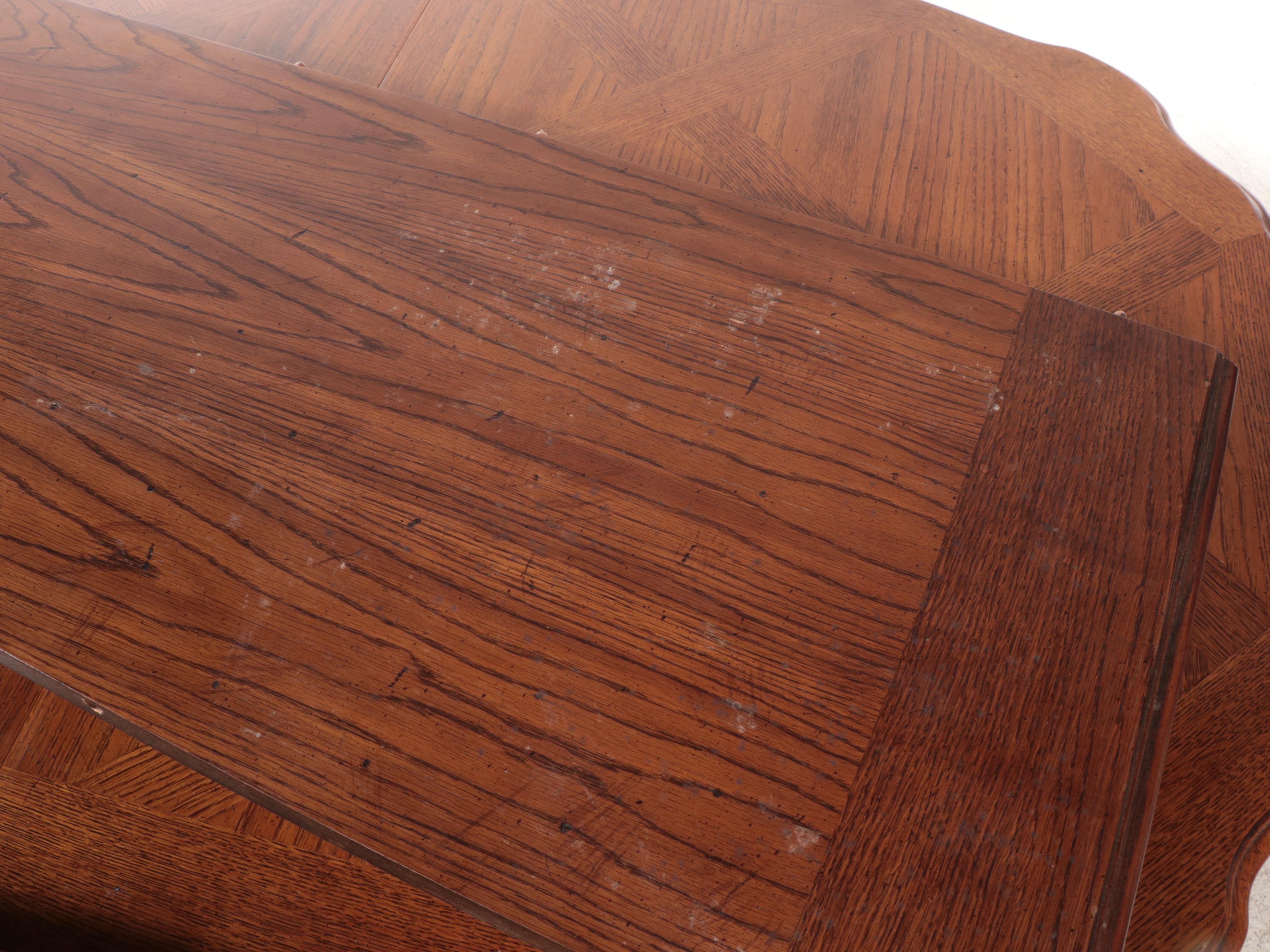 Nine-Piece French Provincial Style Oak Dining Set, Mid to Late 20th Century