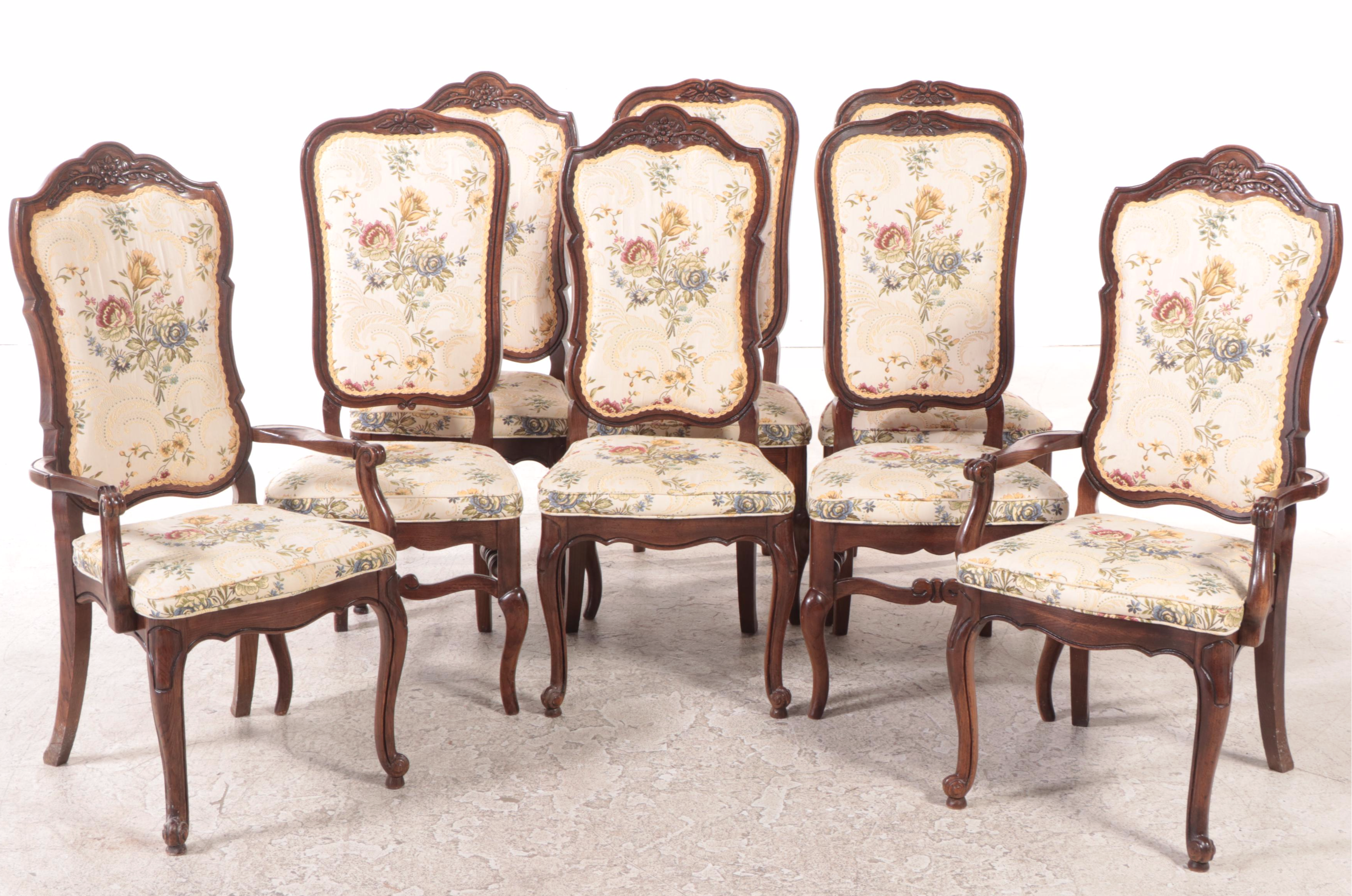 Nine-Piece French Provincial Style Oak Dining Set, Mid to Late 20th Century