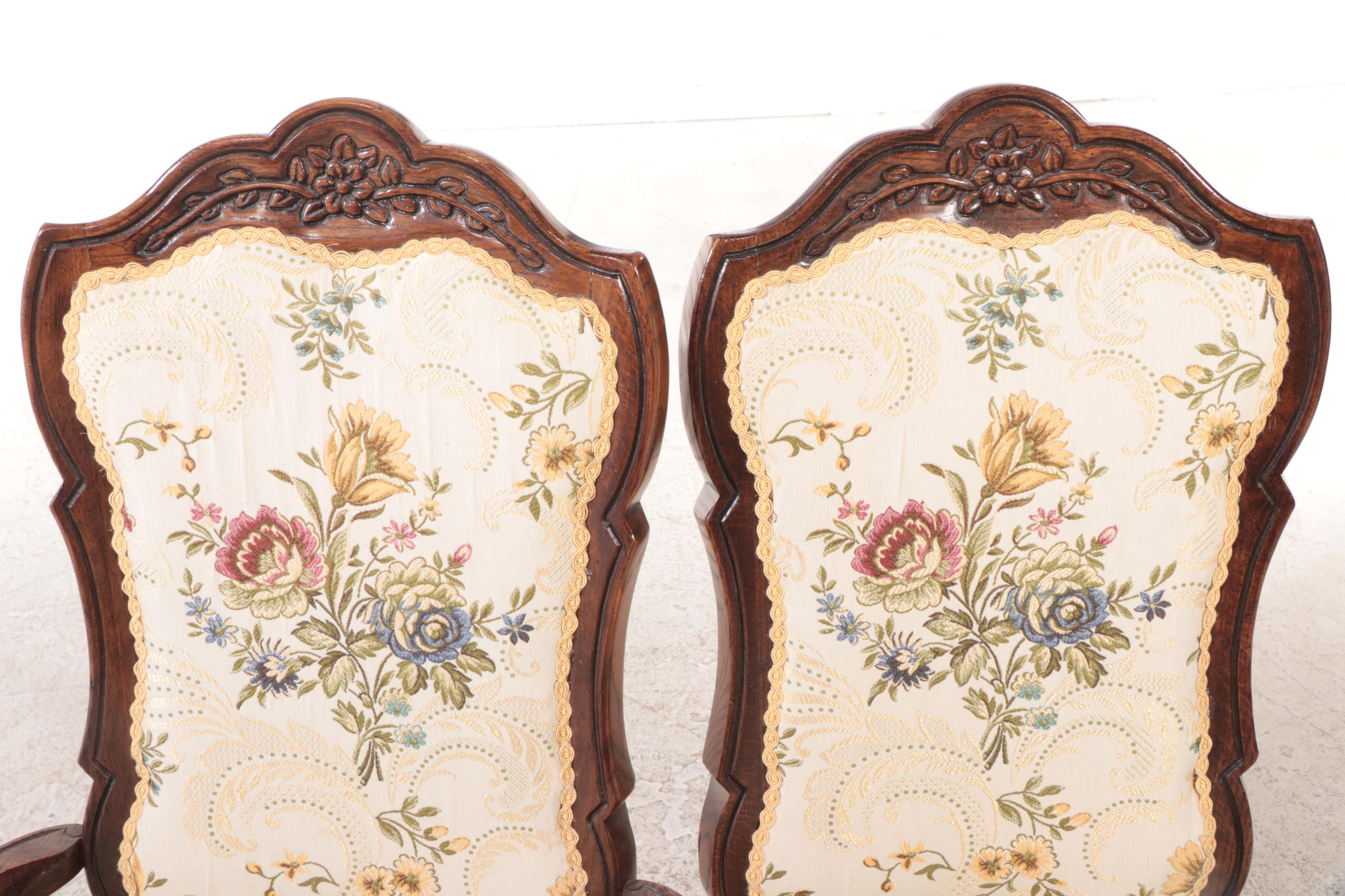 Nine-Piece French Provincial Style Oak Dining Set, Mid to Late 20th Century