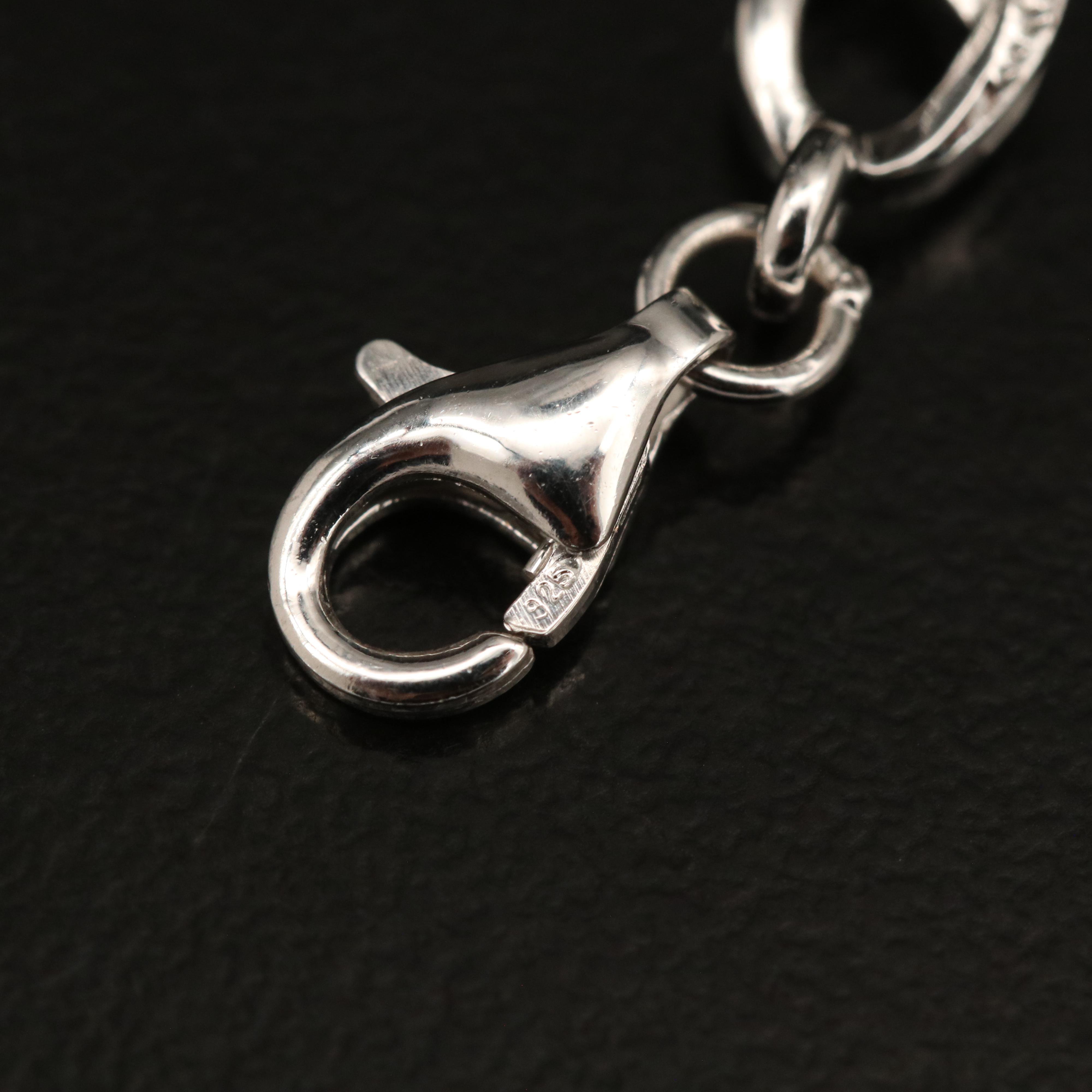 Sterling Diamond Fancy Link Bracelet