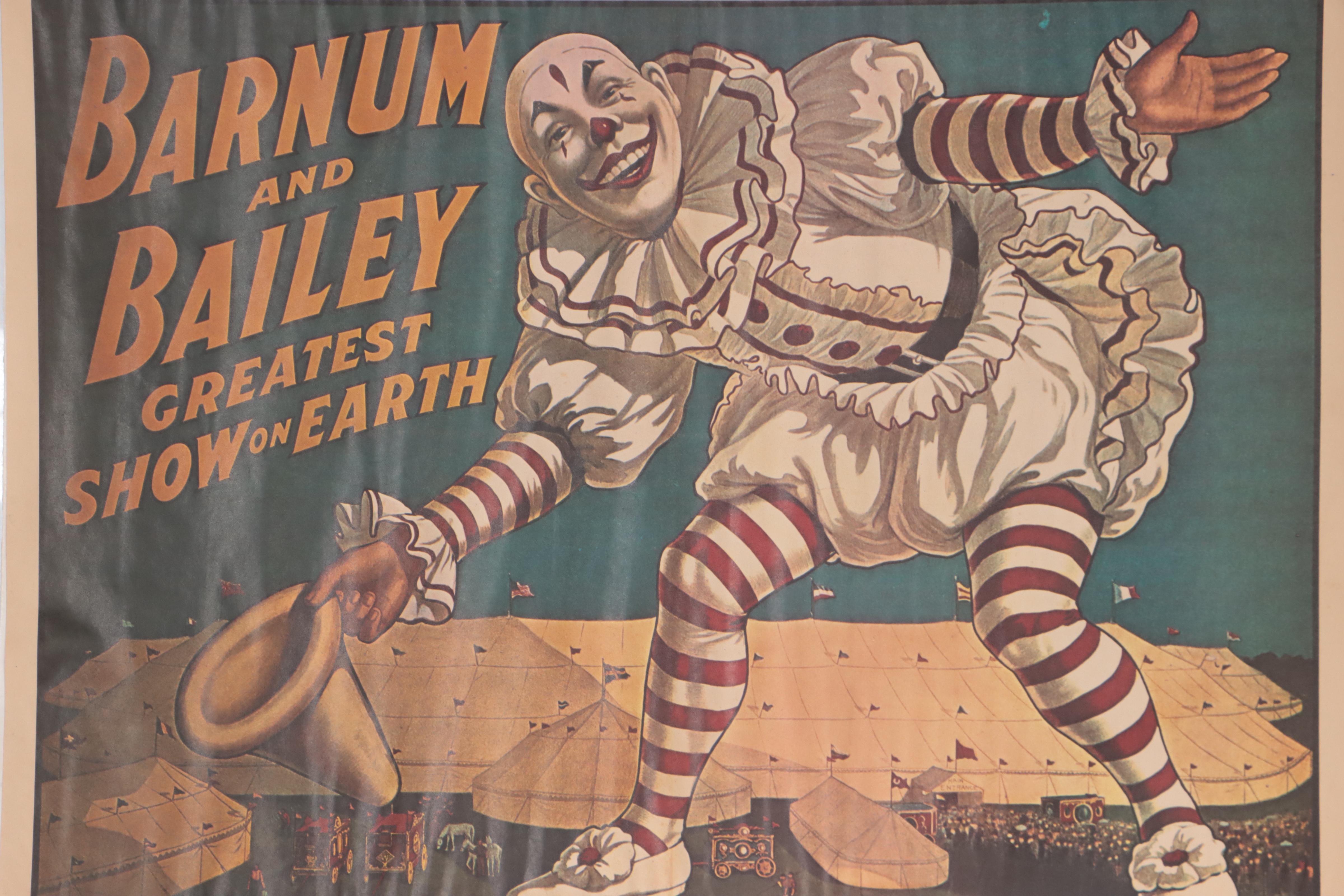 Offset Lithograph Reproduction Poster "Barnum and Bailey Greatest Show on Earth"