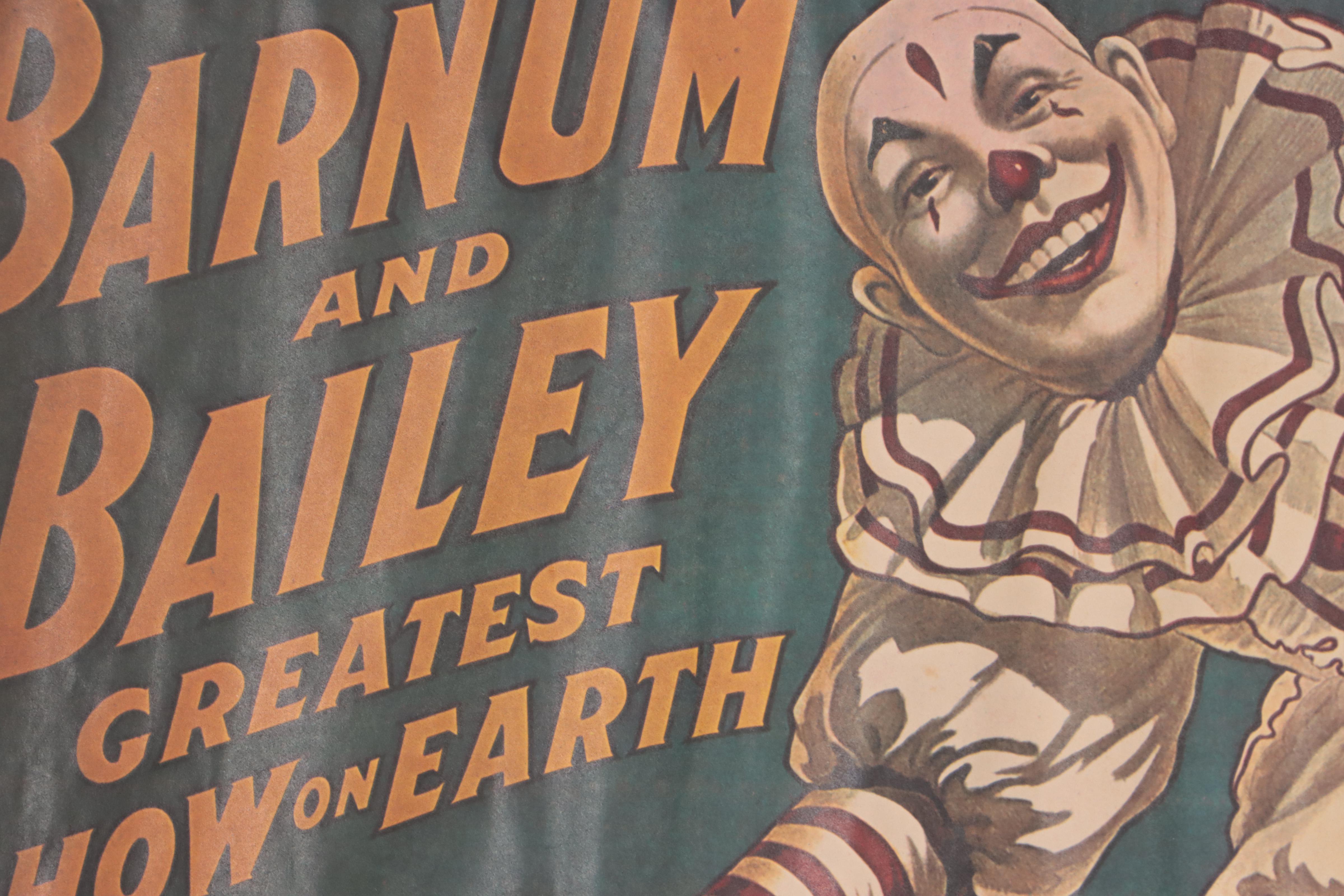 Offset Lithograph Reproduction Poster "Barnum and Bailey Greatest Show on Earth"