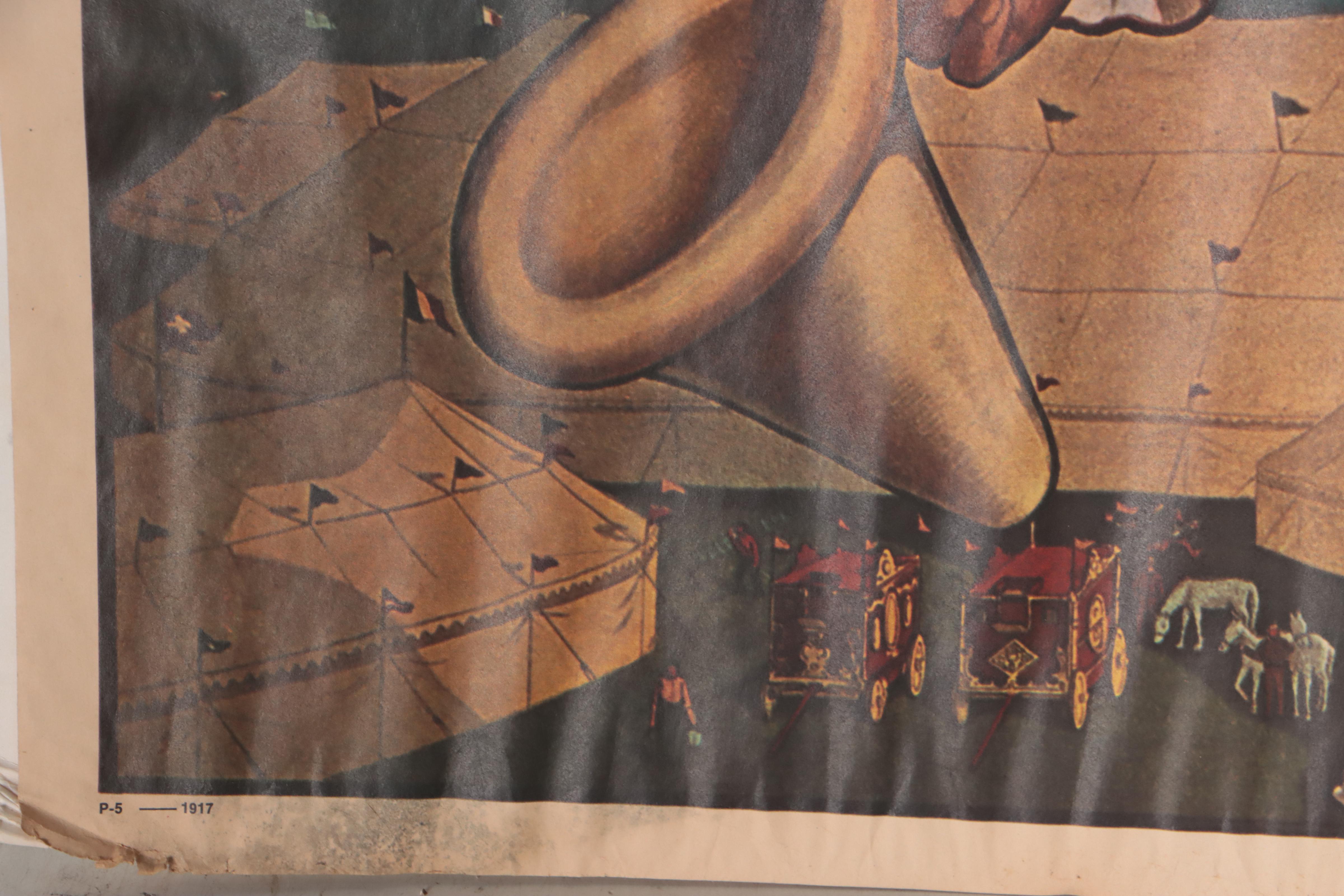 Offset Lithograph Reproduction Poster "Barnum and Bailey Greatest Show on Earth"