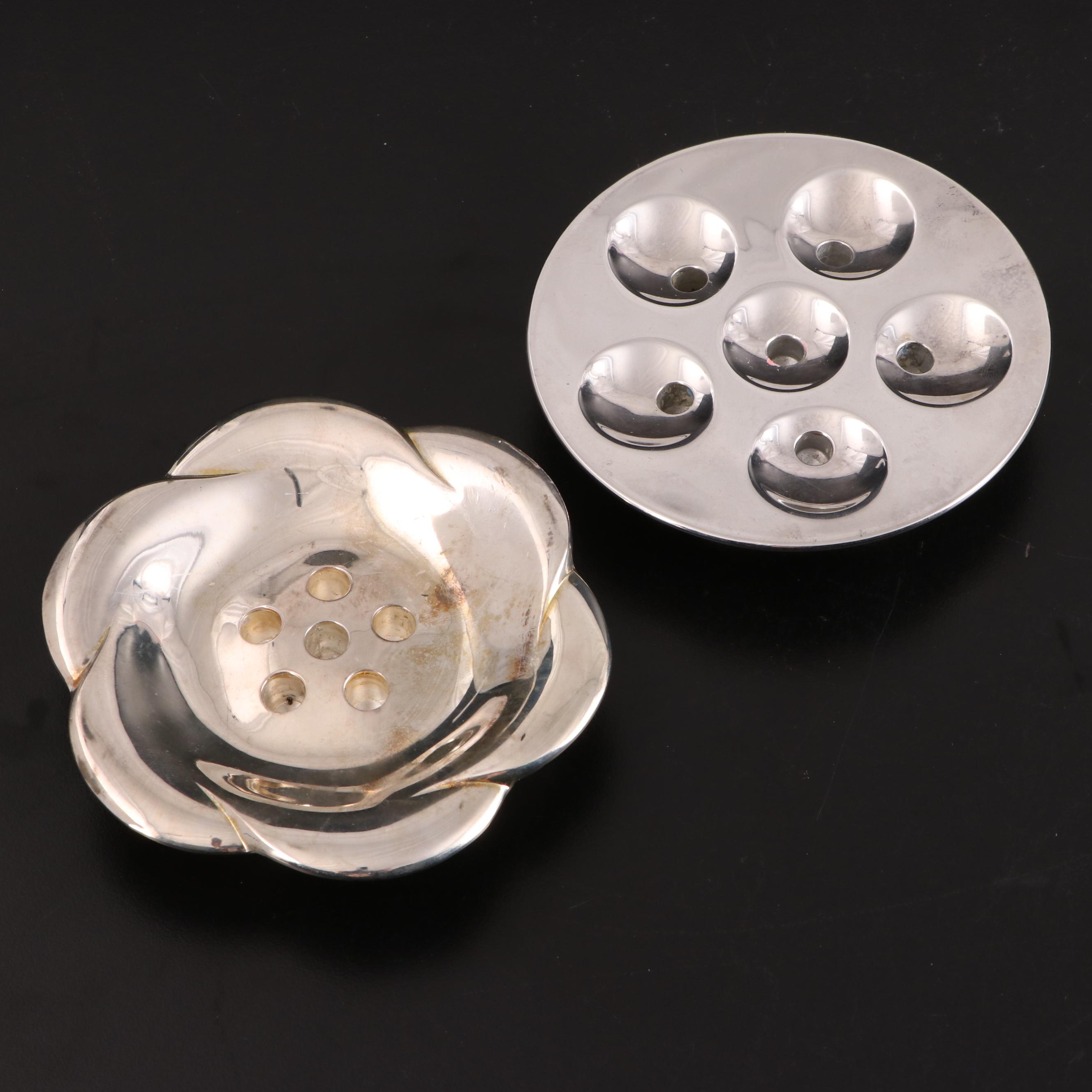 Dansk Silver Plate Six Light Taper Candle Holders