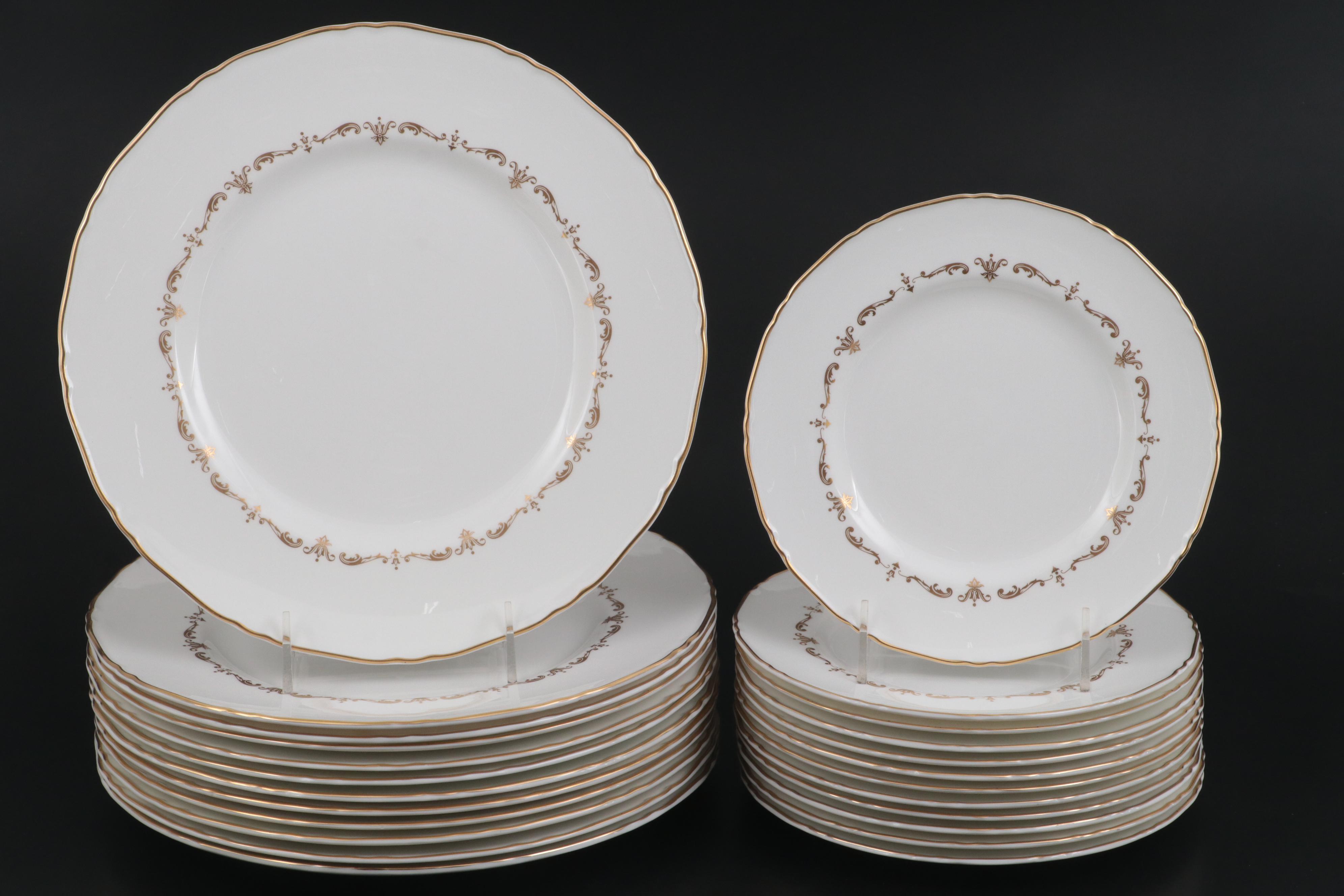 Royal Worcester "Gold Chantilly" Bone China Dinnerware