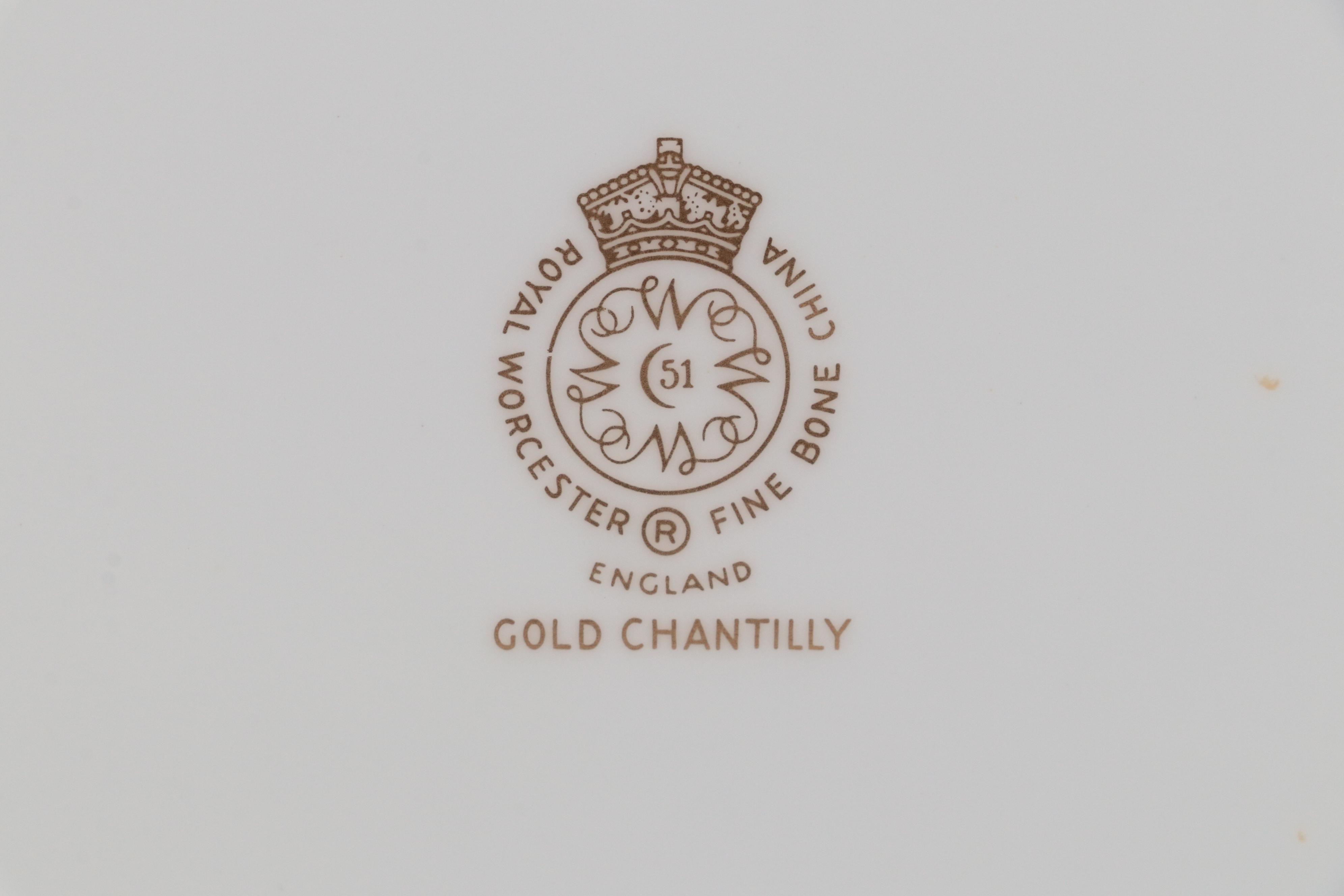 Royal Worcester "Gold Chantilly" Bone China Dinnerware
