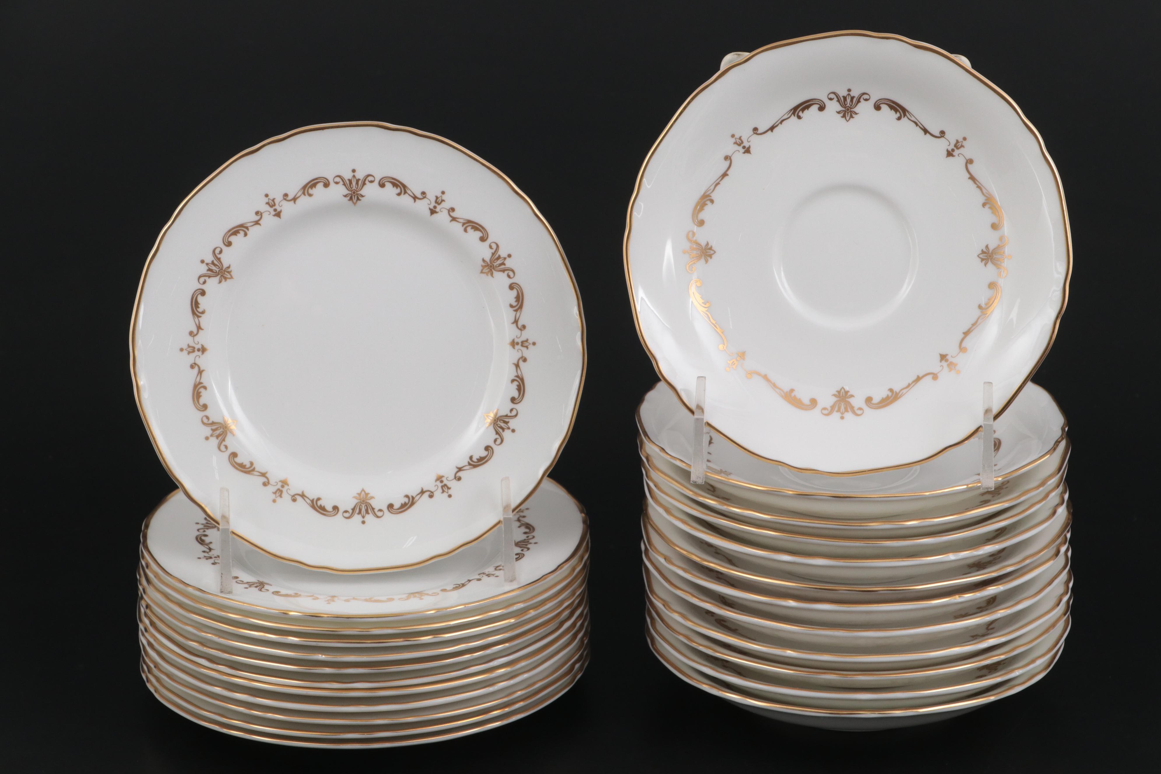 Royal Worcester "Gold Chantilly" Bone China Dinnerware