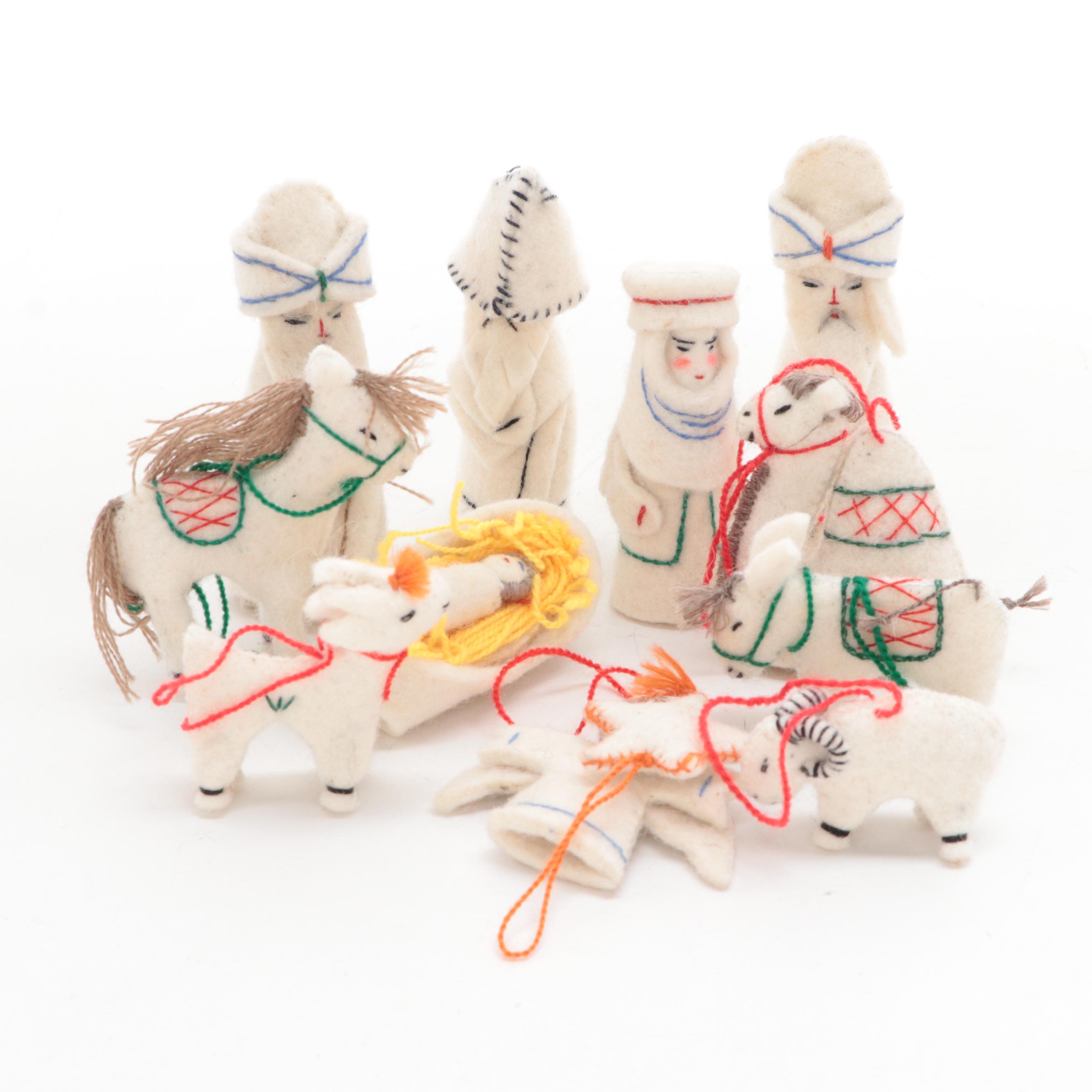 Felted Wool Nativity Figurines and Ornaments