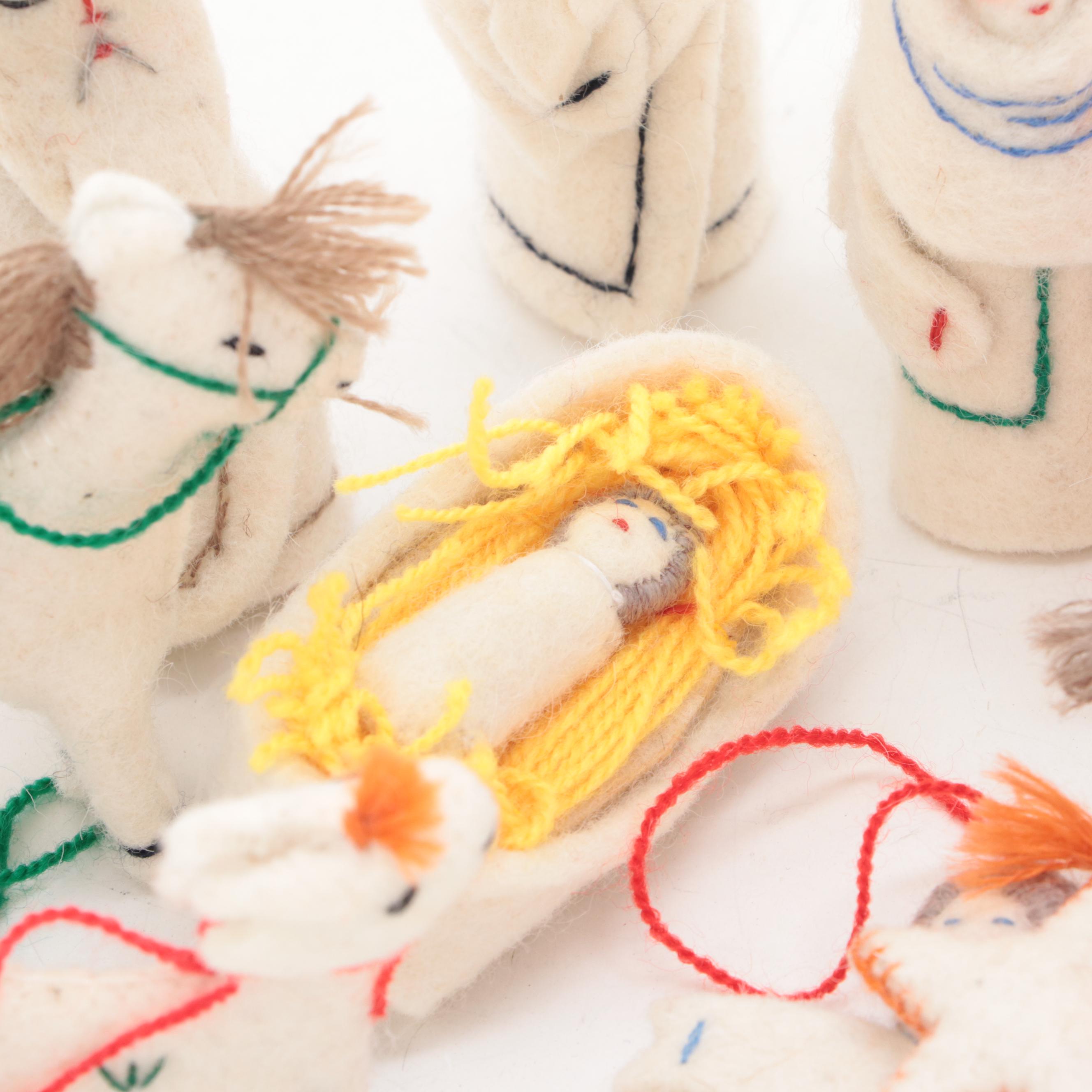 Felted Wool Nativity Figurines and Ornaments