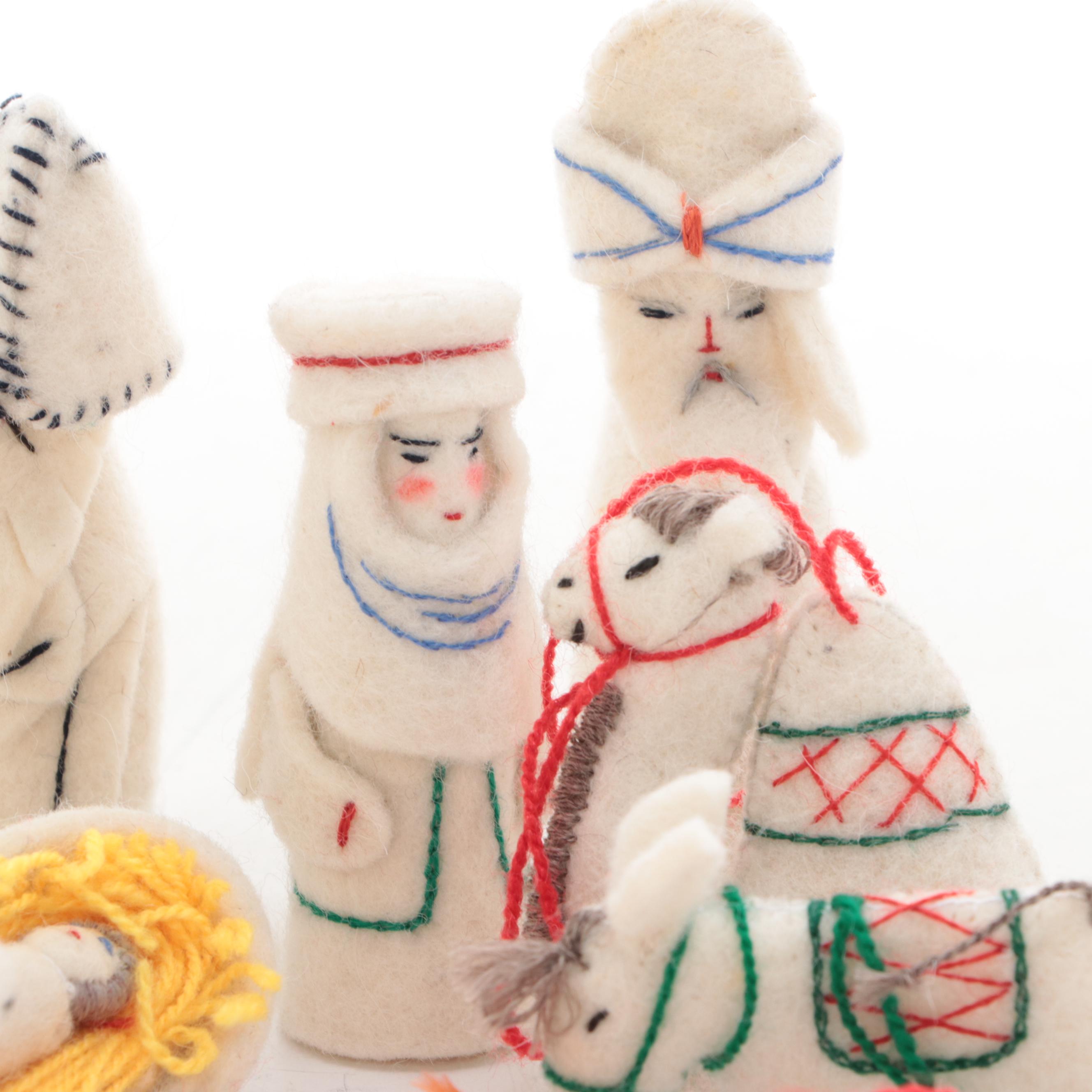 Felted Wool Nativity Figurines and Ornaments