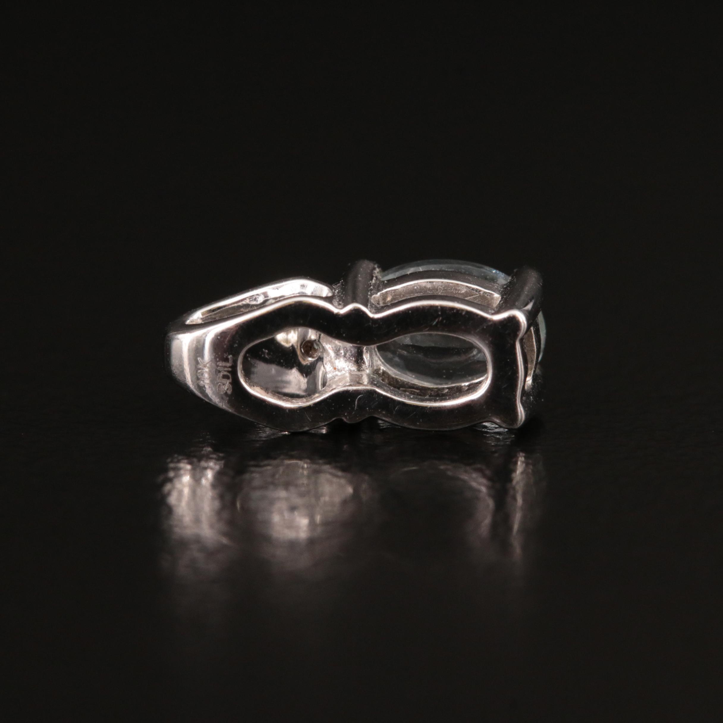 10K Aquamarine and Diamond Pendant