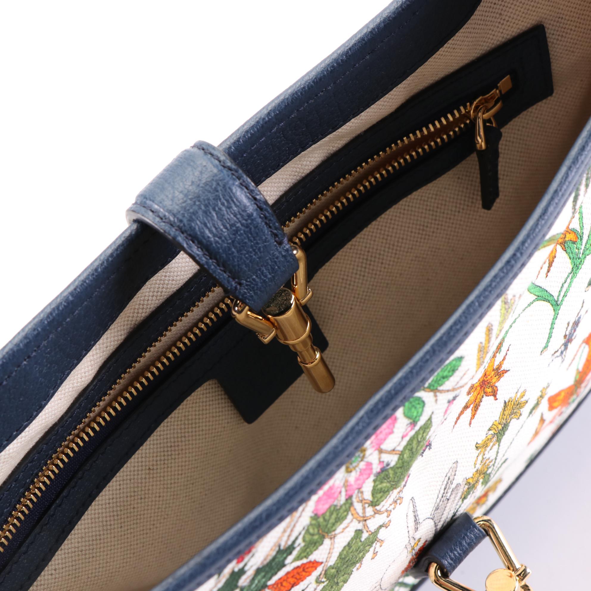 Gucci Jackie Bag in Flora Canvas and Cinghiale Leather