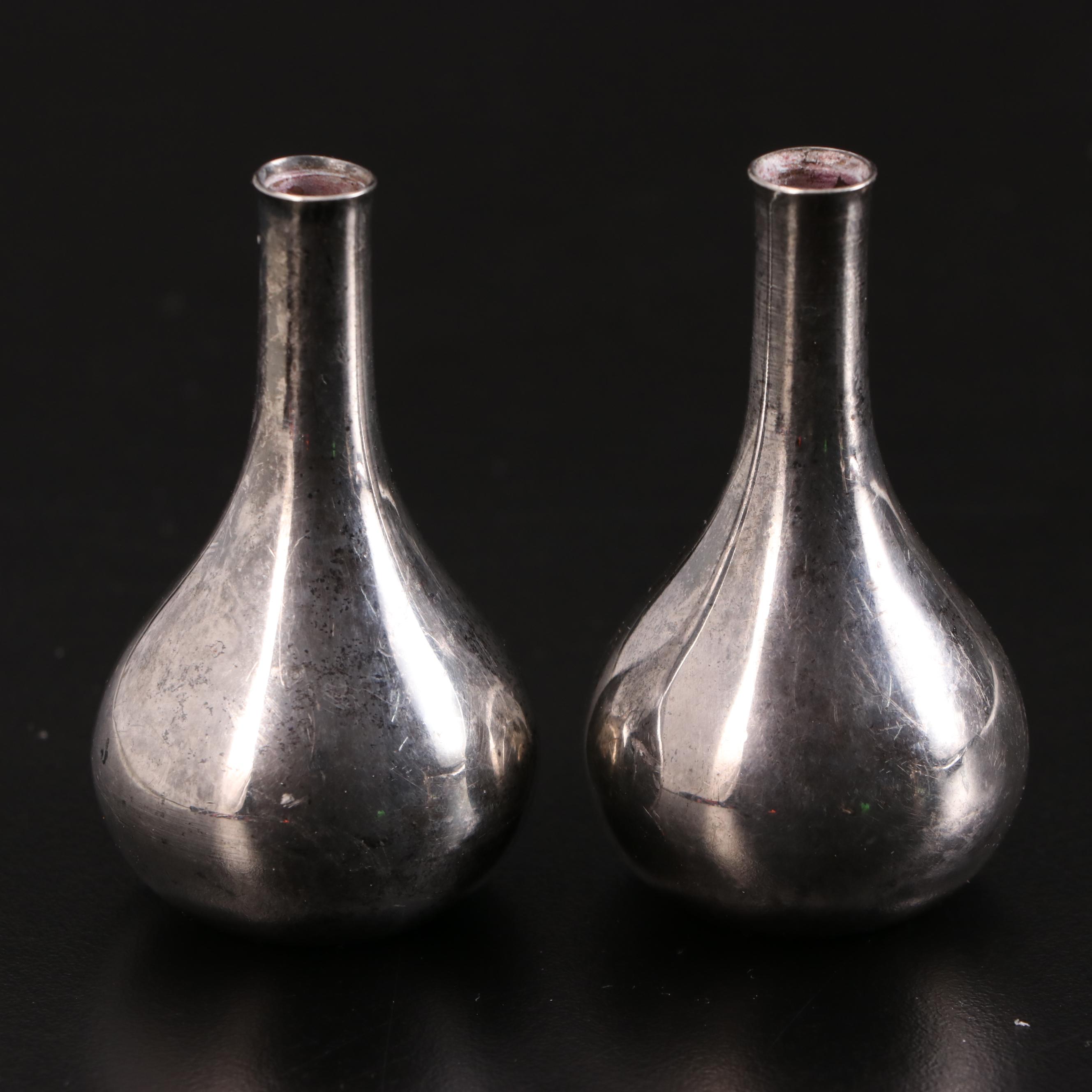 Dansk, E. J. Designs and Cohn Silver Plate Candle Holders and Taper Candles