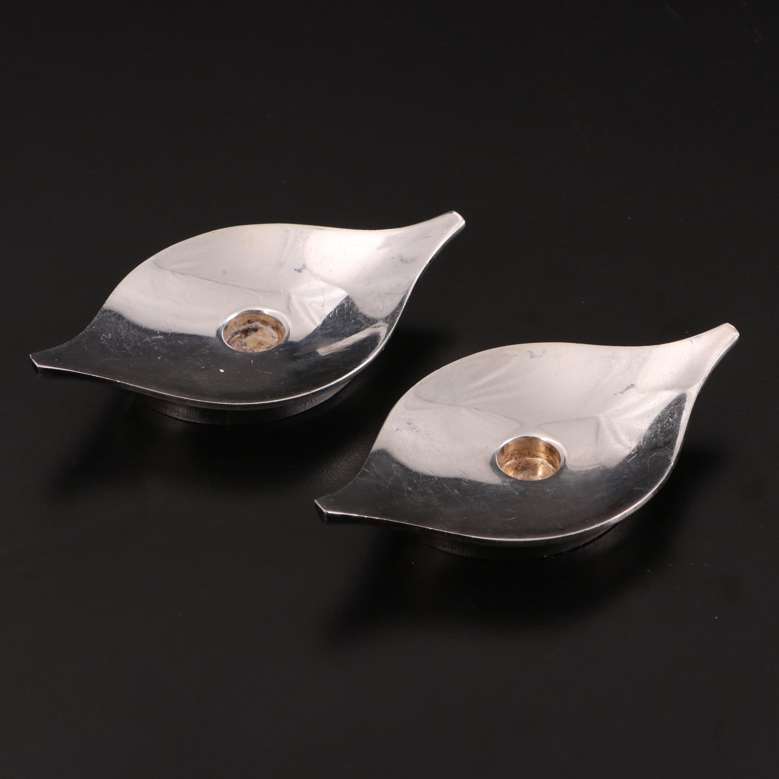 Dansk, E. J. Designs and Cohn Silver Plate Candle Holders and Taper Candles