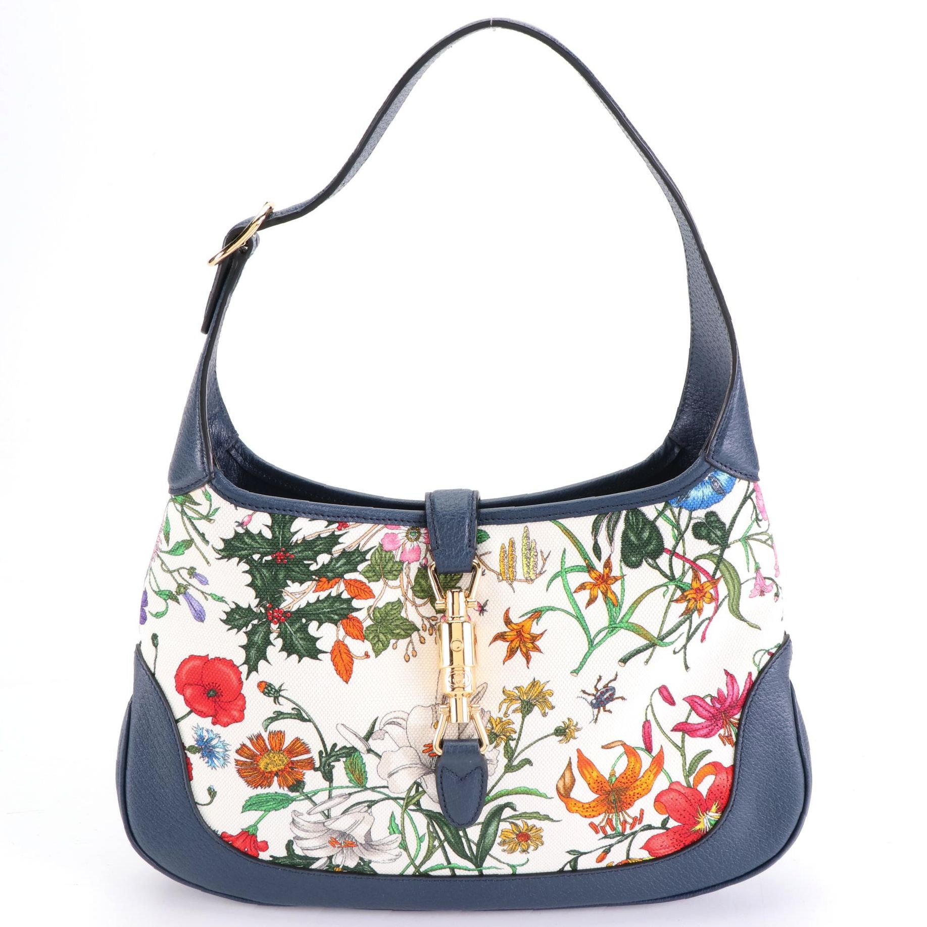 Gucci Jackie Bag in Flora Canvas and Cinghiale Leather