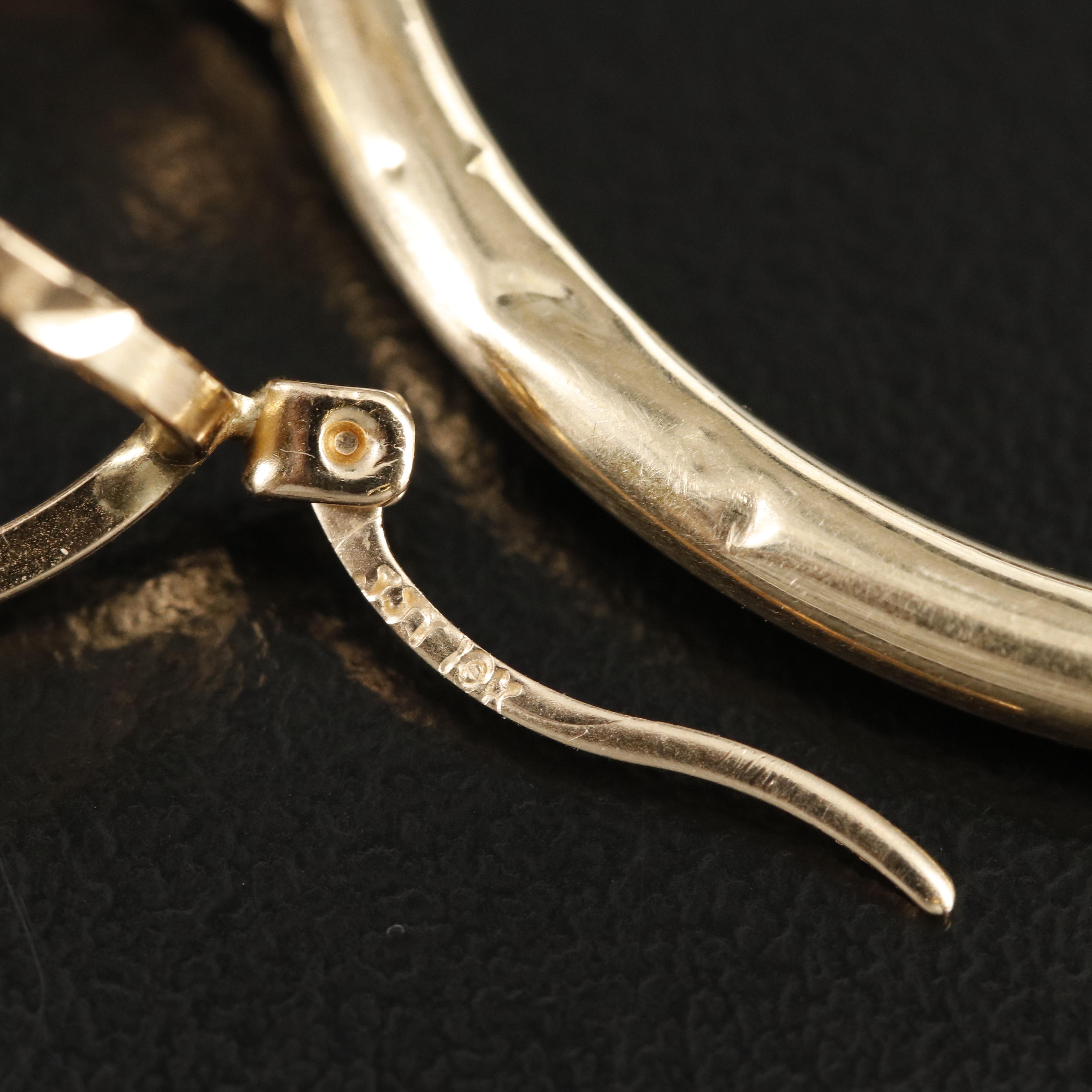 14K Hoop Earrings with 10K Small Hoop Earrings