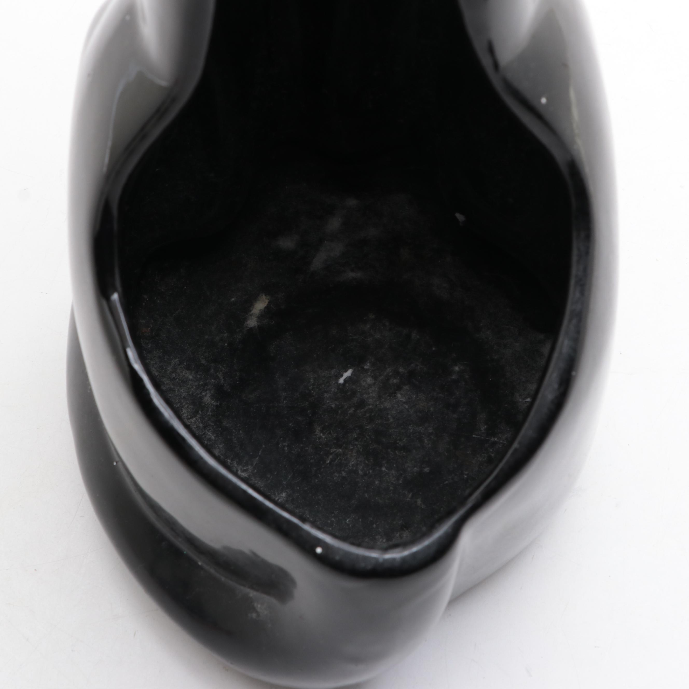 Allure Black Ceramic Cat Toilet Brush Holder