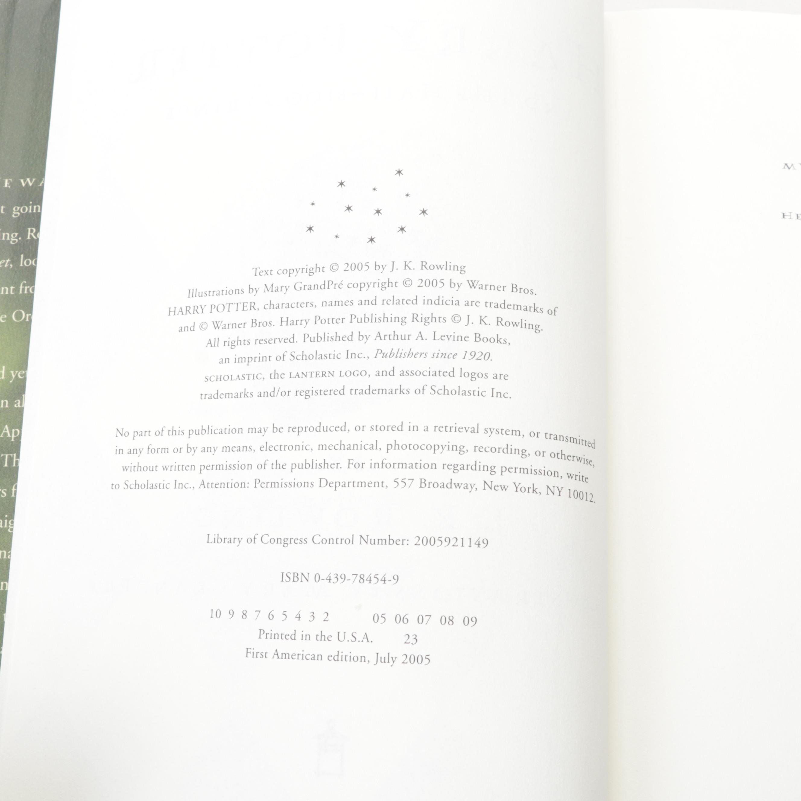 First American Edition "Harry Potter" Complete Set by J. K. Rowling