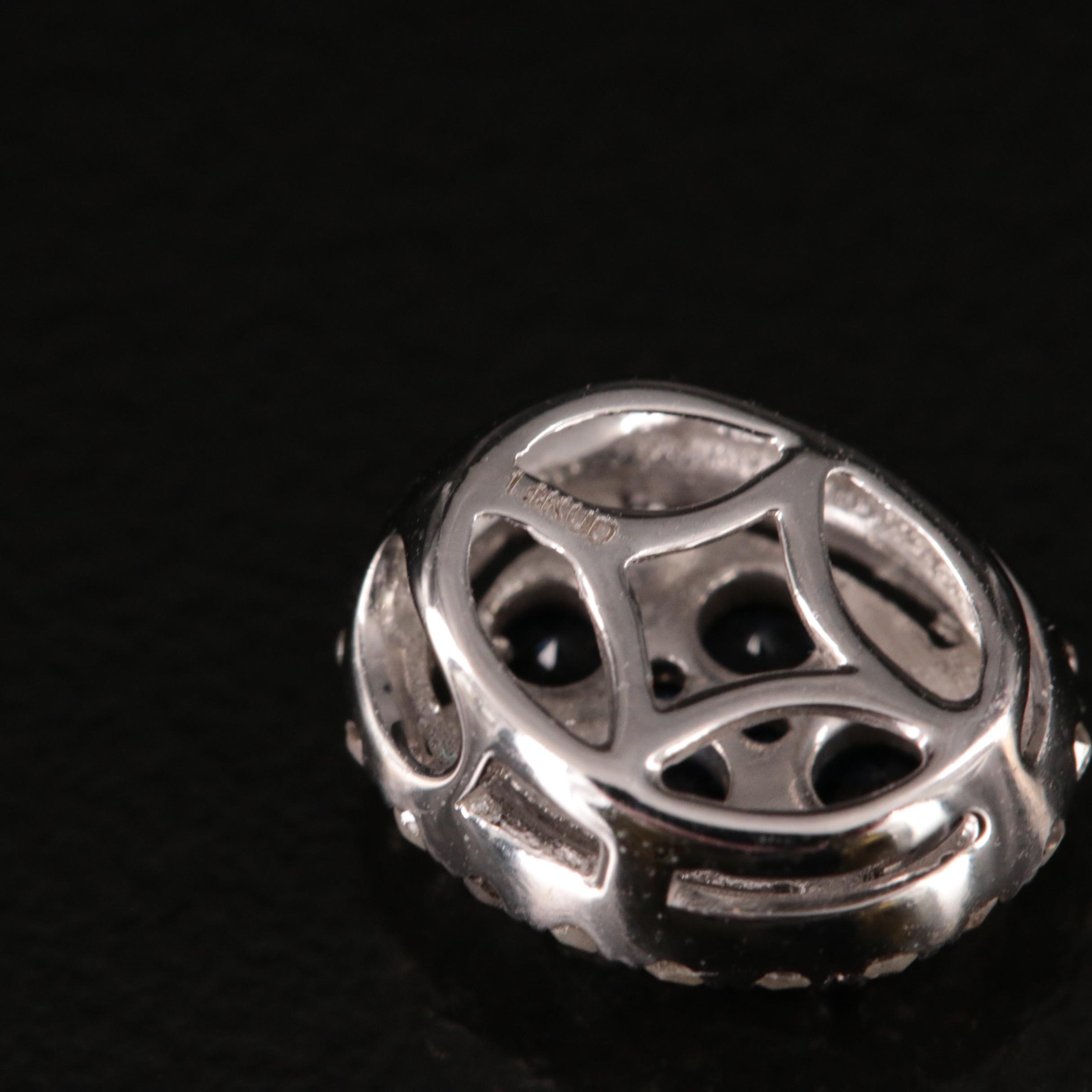 14K Sapphire and Diamond Halo Pendant