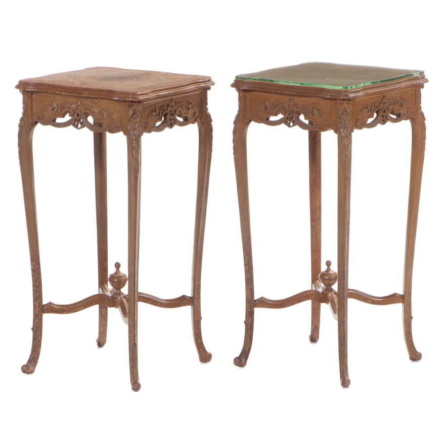 Pair of Louis XV Style Walnut Side Tables, 20th Century