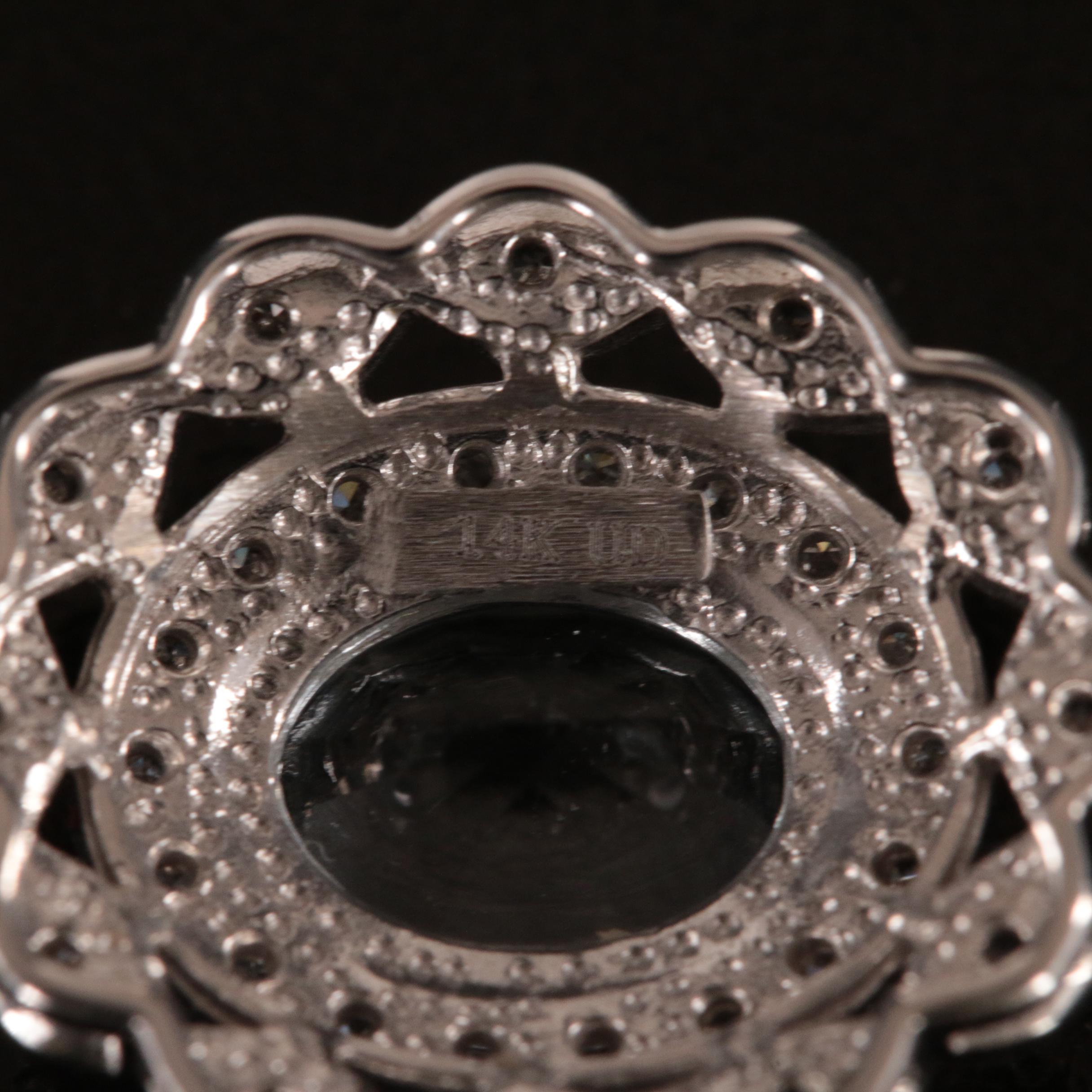 14K Aquamarine and Diamond Halo Pendant