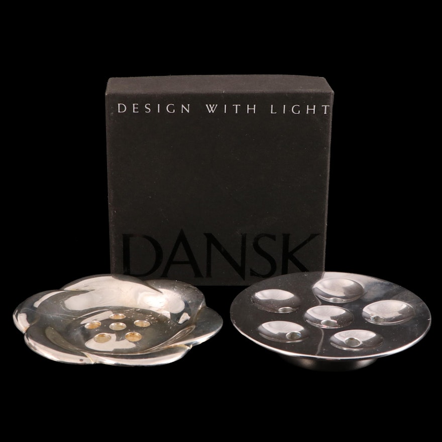 Dansk Silver Plate Six Light Taper Candle Holders