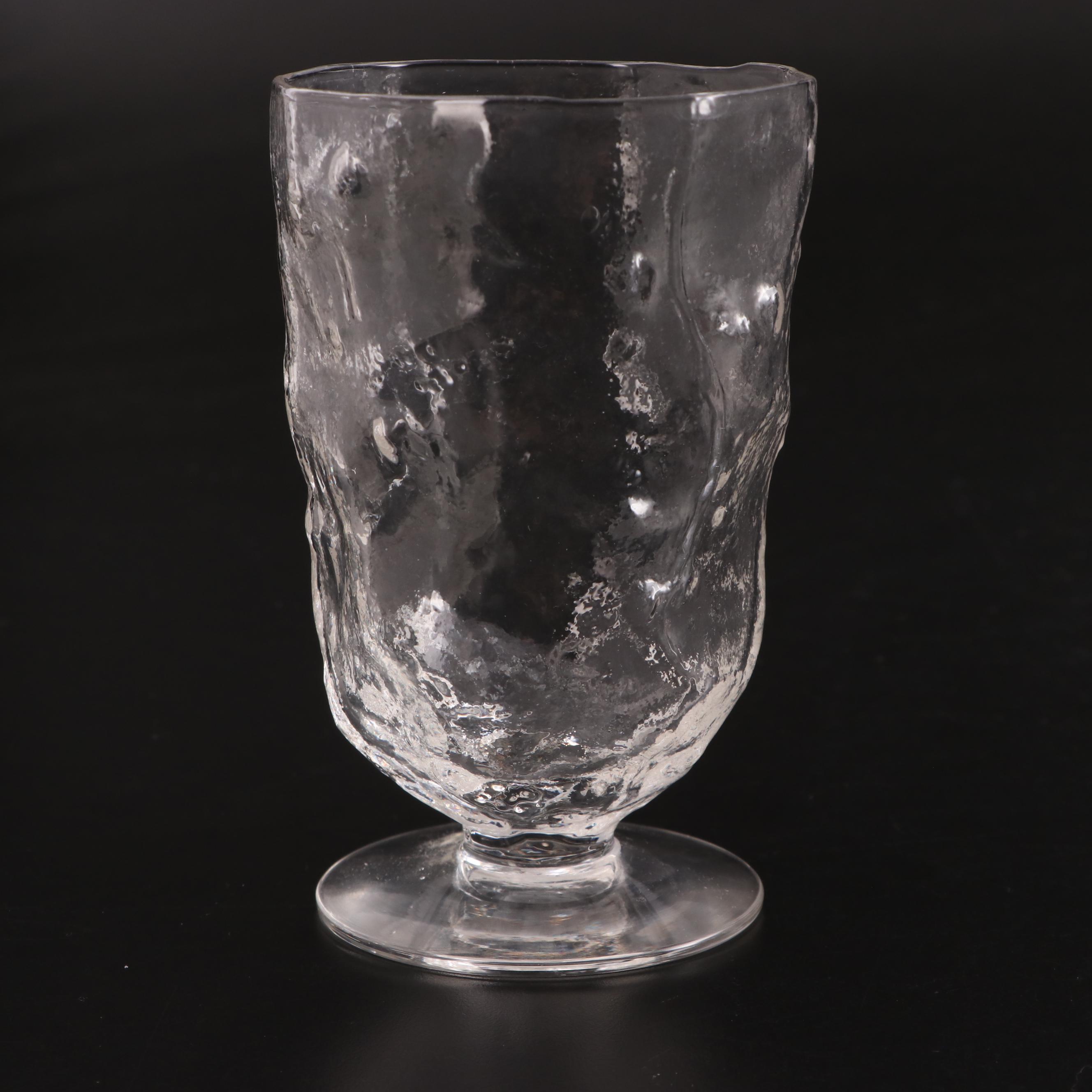 Morgantown "Crinkle Glass Clear" Water Goblets, 20th Century