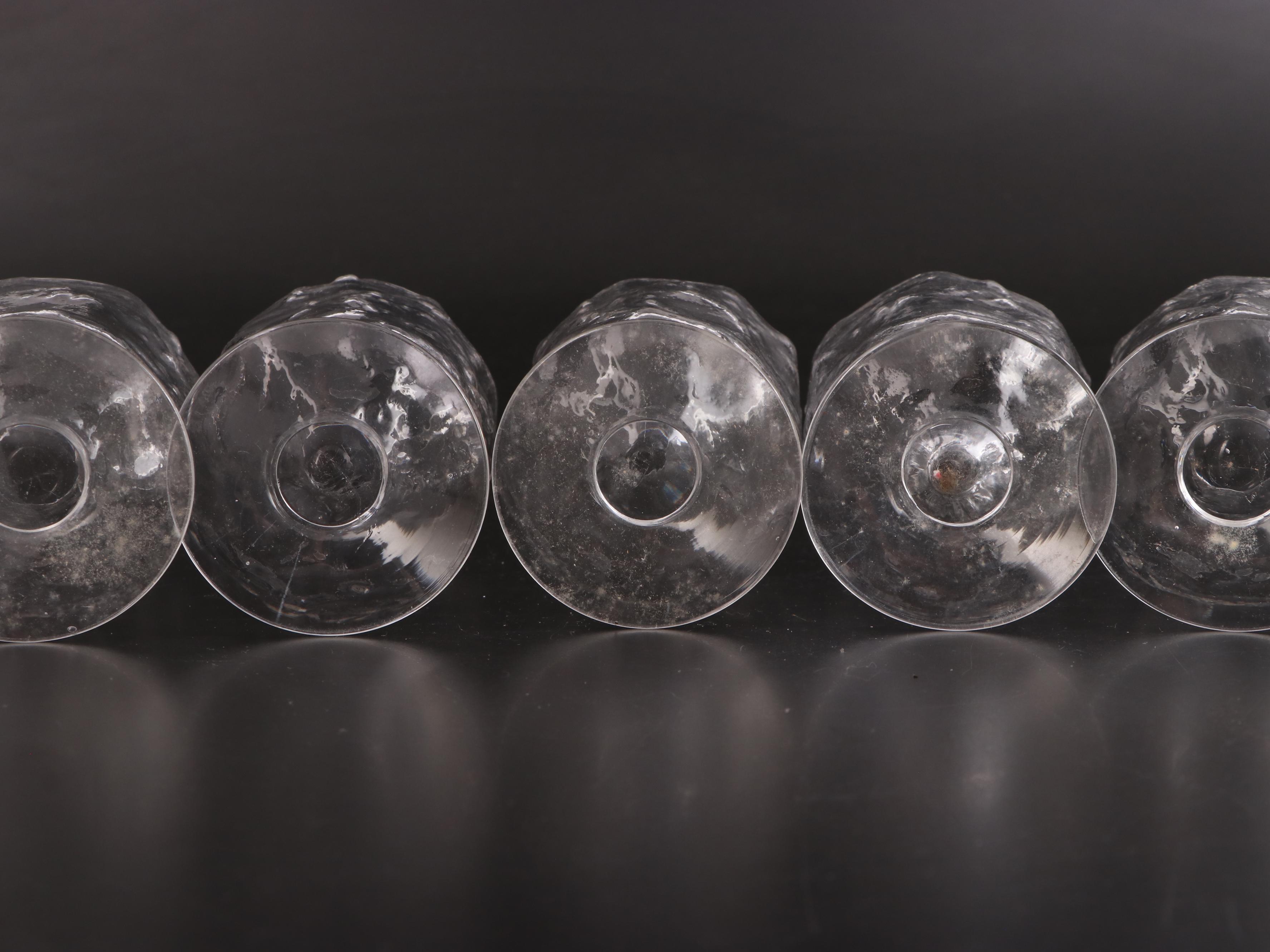 Morgantown "Crinkle Glass Clear" Water Goblets, 20th Century