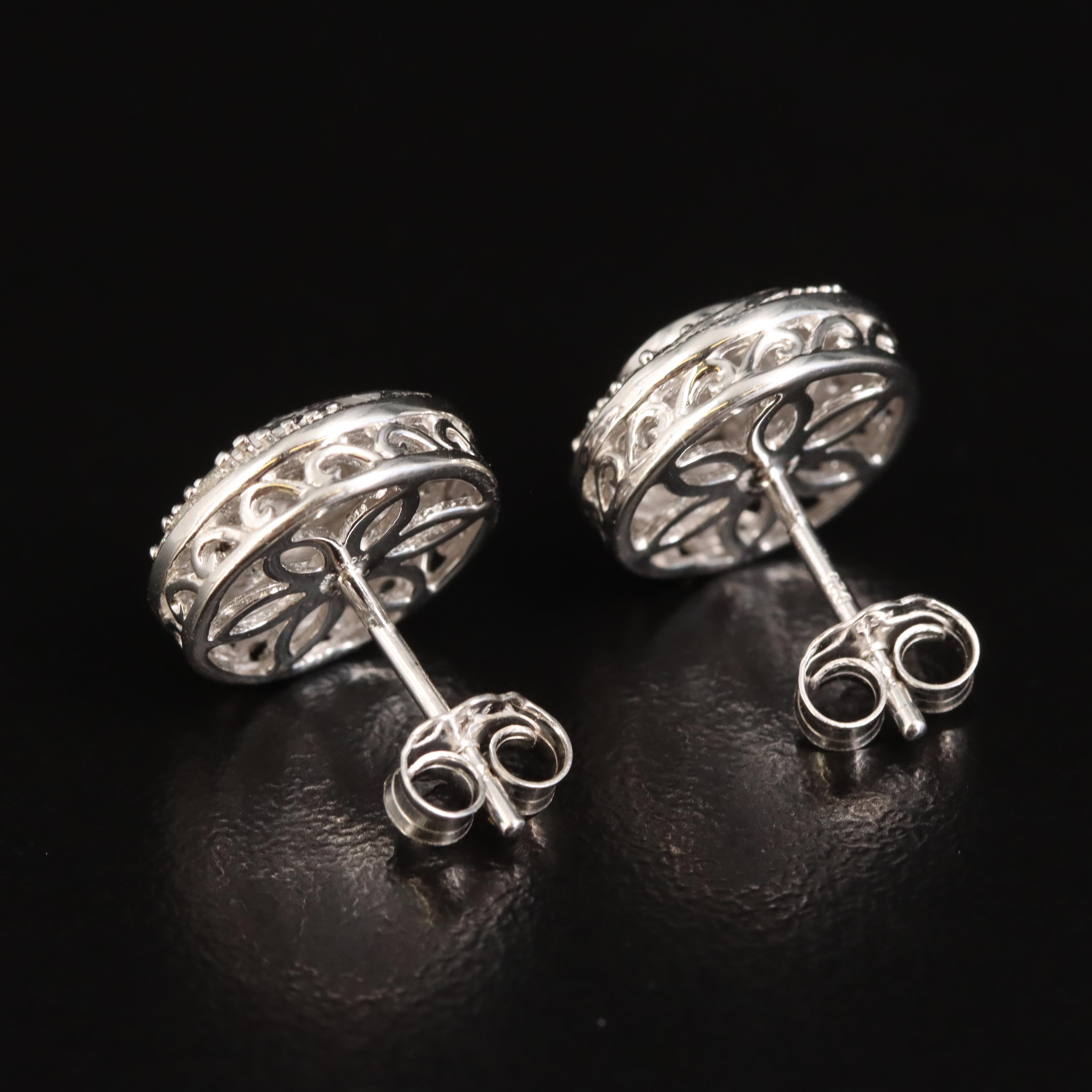 Sterling Diamond Earrings
