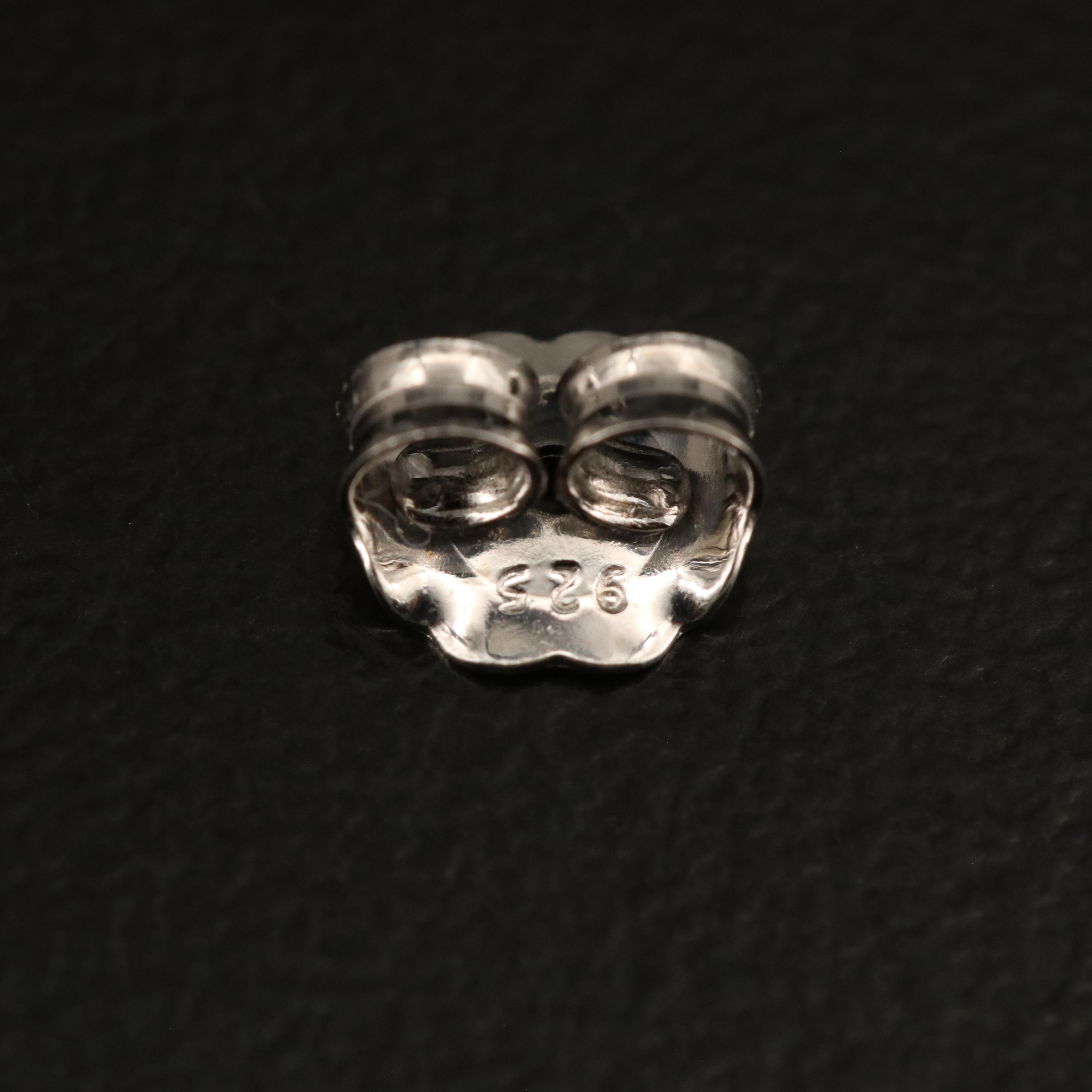 Sterling Diamond Stud Earrings