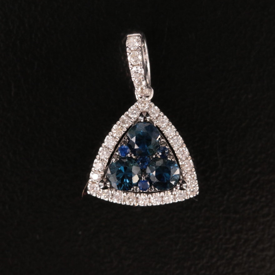 14K Sapphire and Diamond Pendant