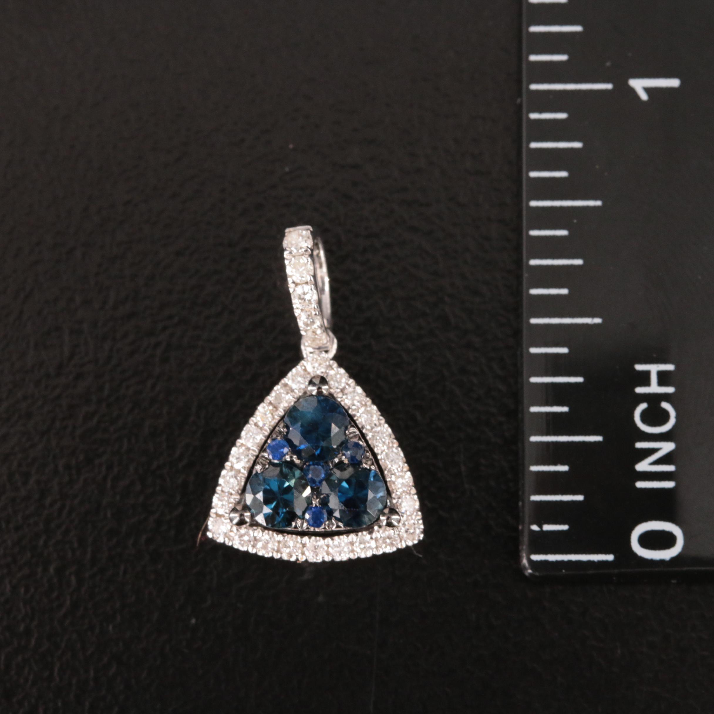 14K Sapphire and Diamond Pendant