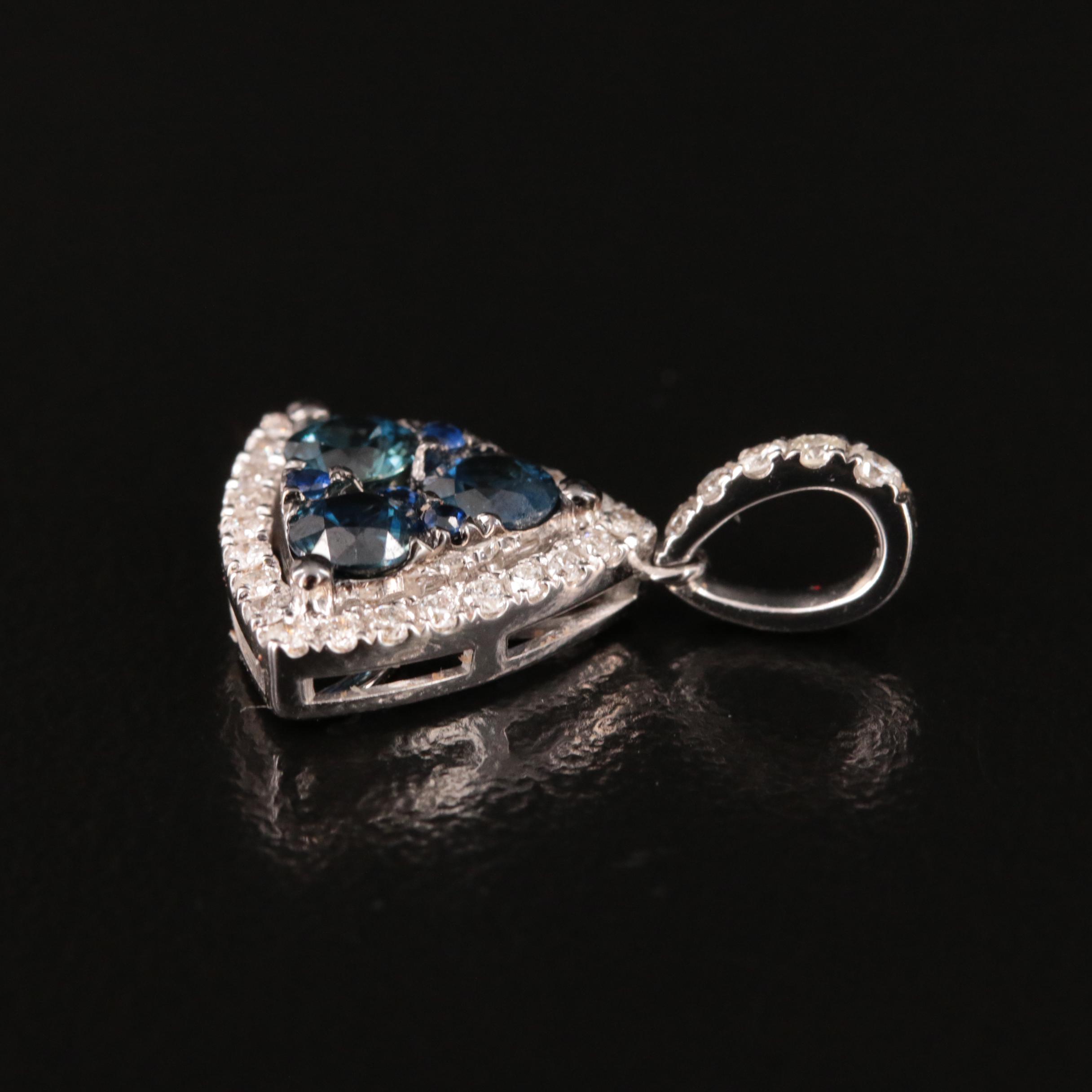 14K Sapphire and Diamond Pendant