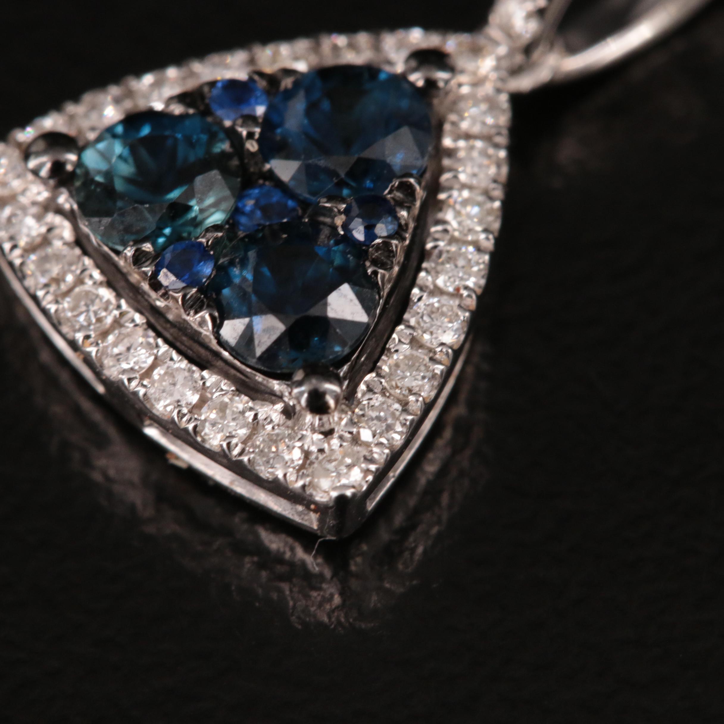 14K Sapphire and Diamond Pendant
