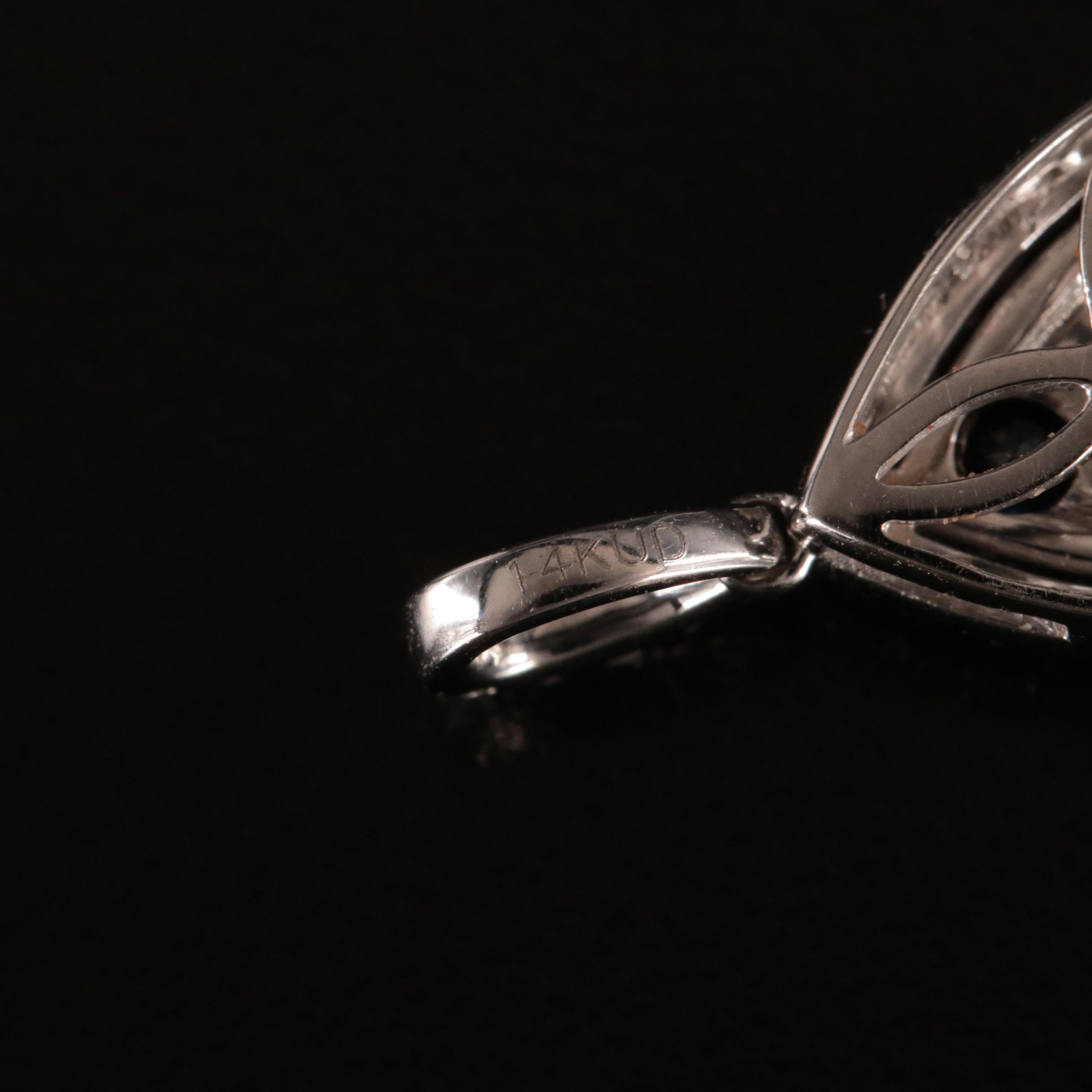 14K Sapphire and Diamond Pendant