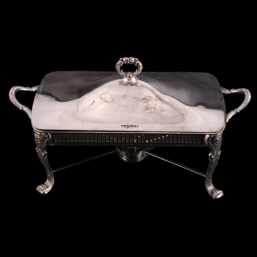 Poole "Maketewah Country Club" Silver Plate Chafing Dish Server, 1960s