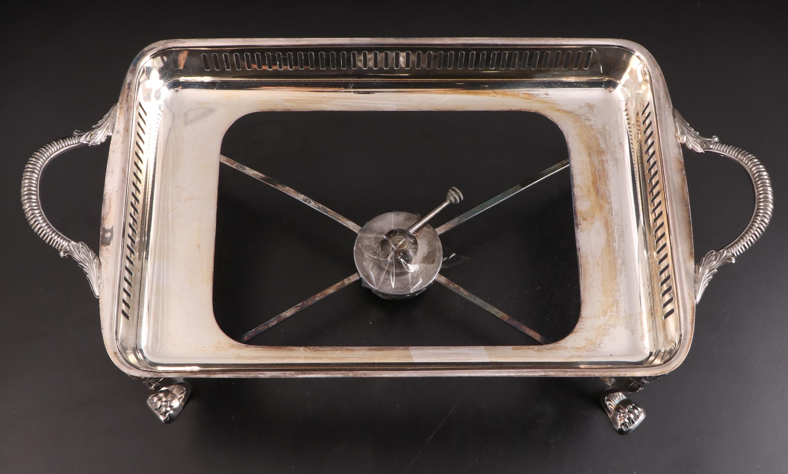 Poole "Maketewah Country Club" Silver Plate Chafing Dish Server, 1960s