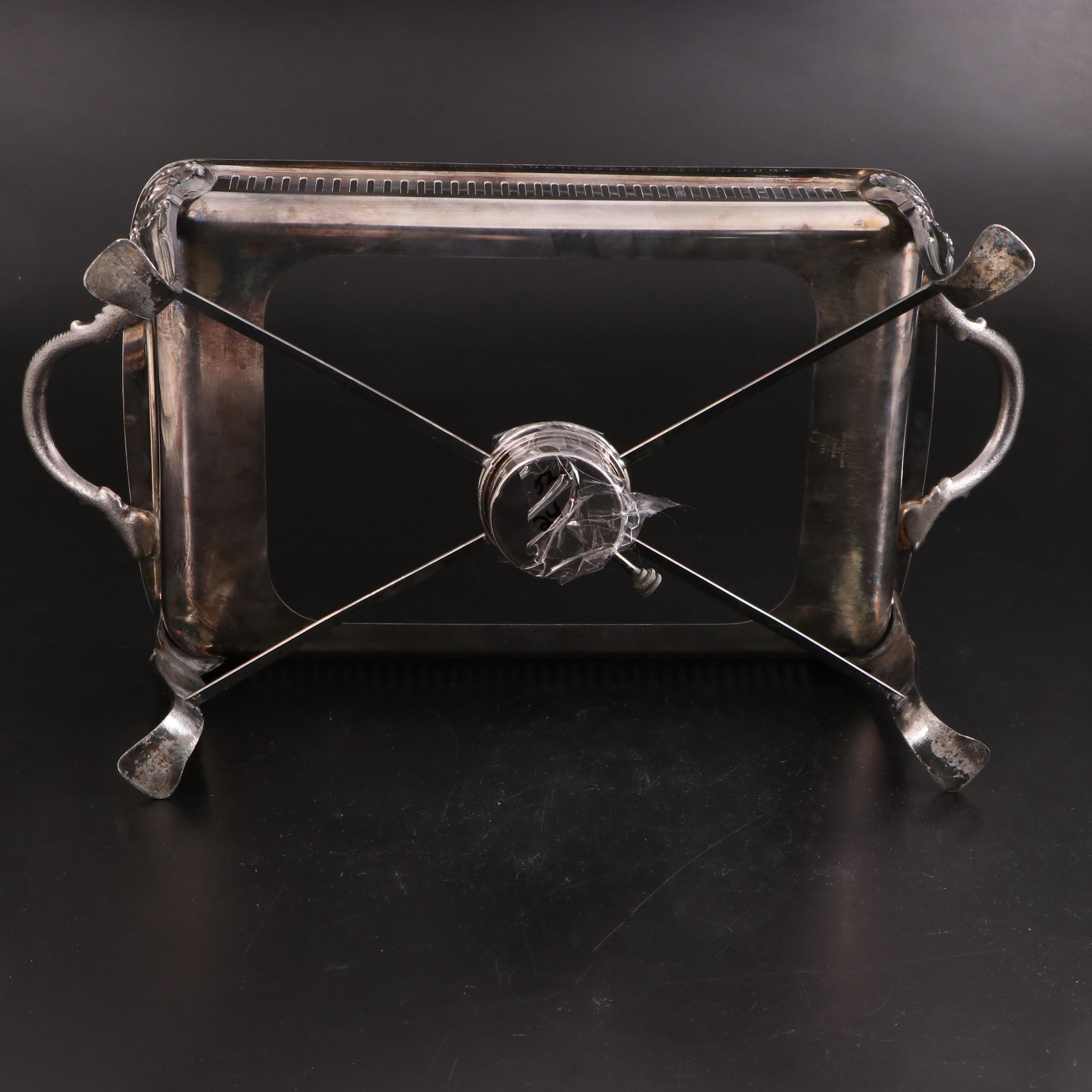 Poole "Maketewah Country Club" Silver Plate Chafing Dish Server, 1960s