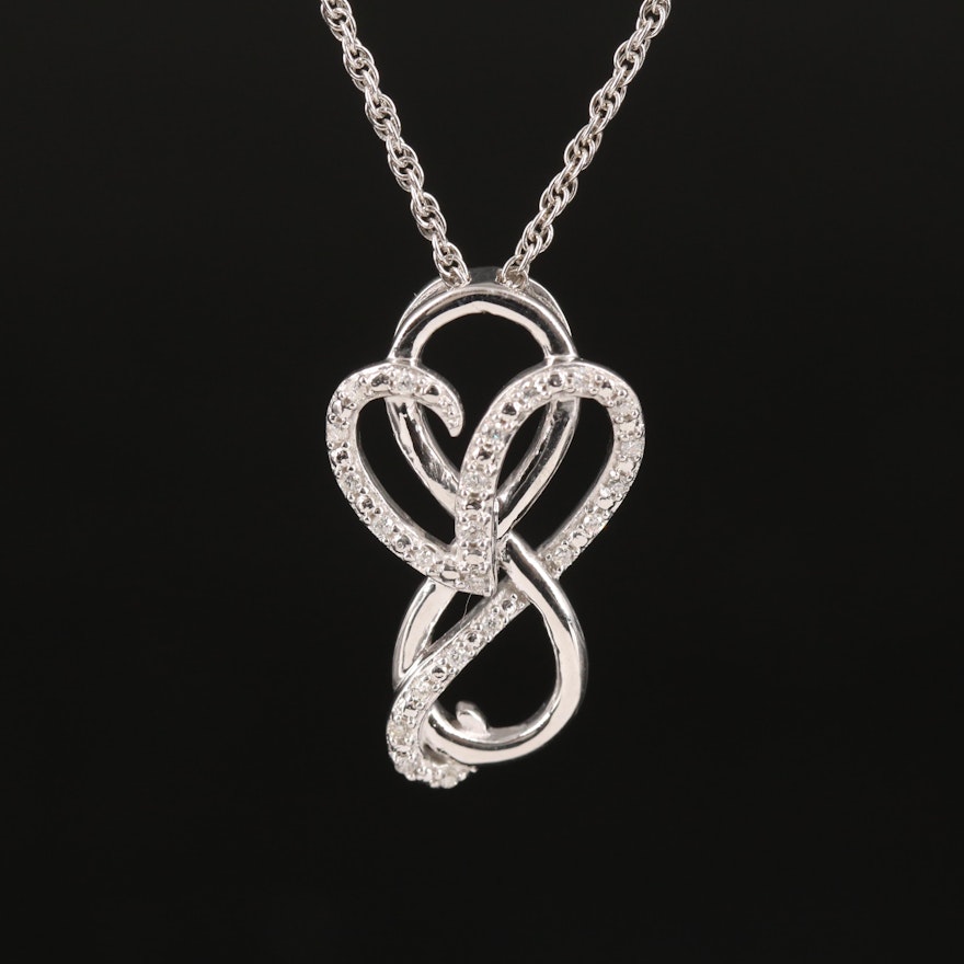 Diamond Pendant Necklace in Sterling