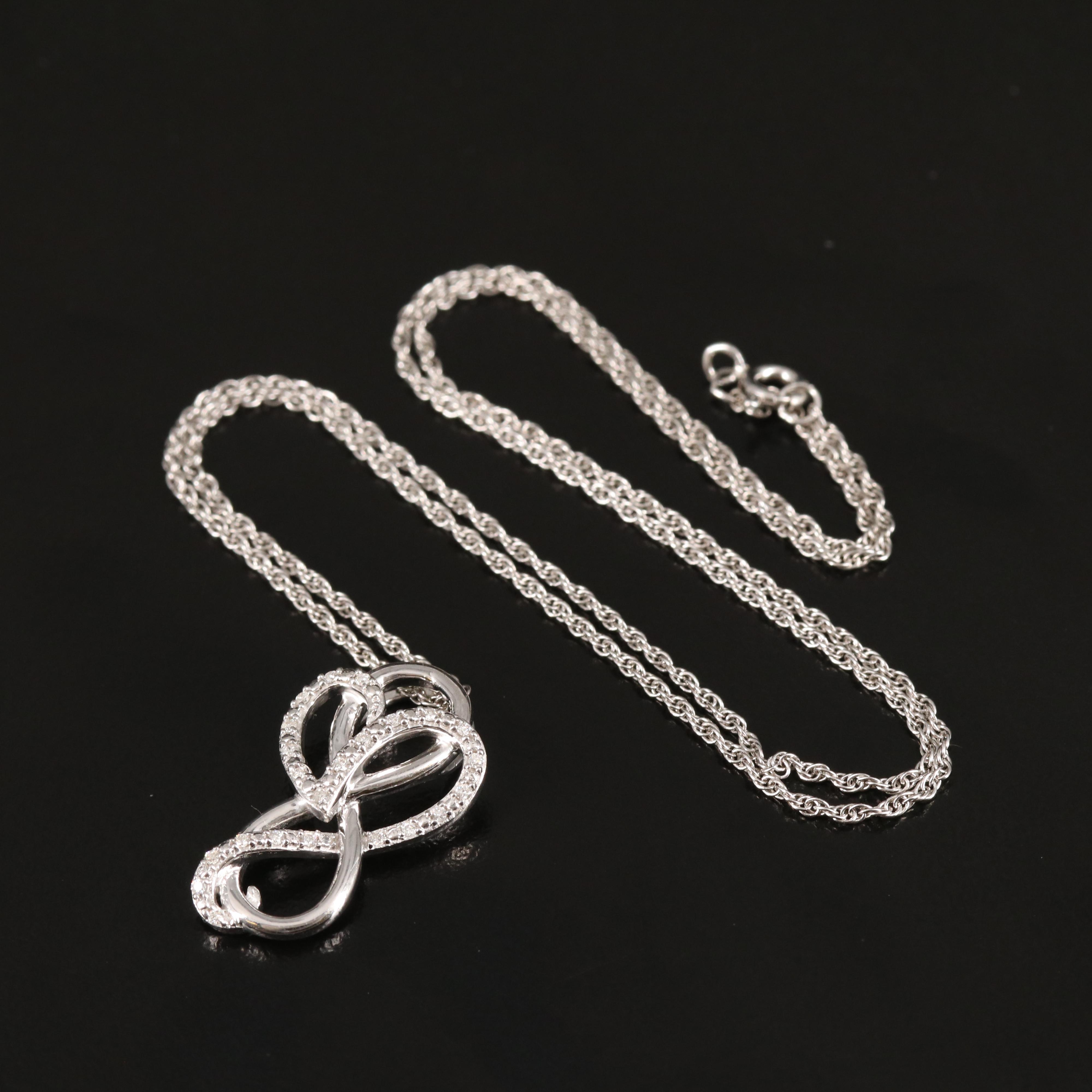 Diamond Pendant Necklace in Sterling