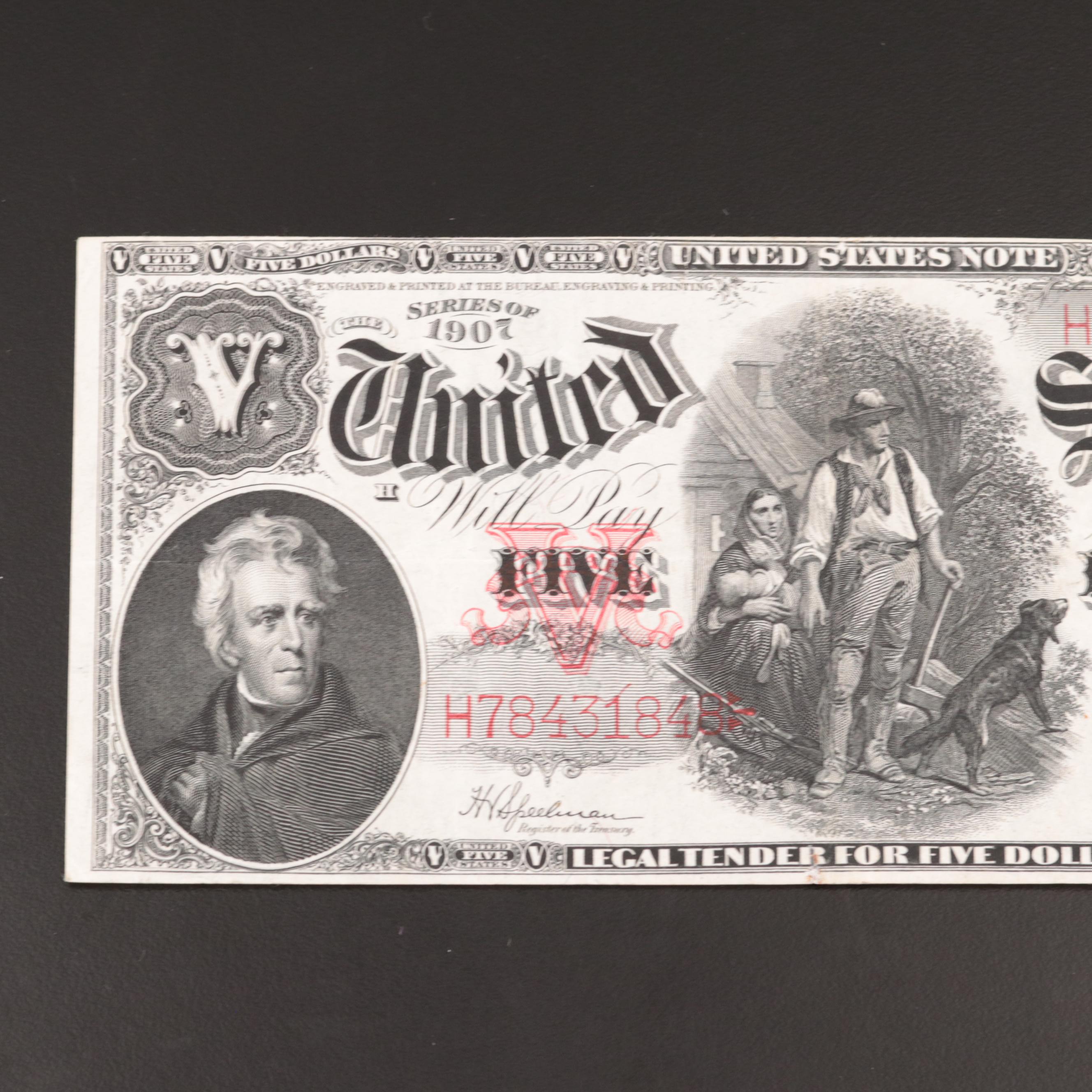 Two U.S. Large-Size Banknotes, Including PMG Graded $20 Gold Certificate