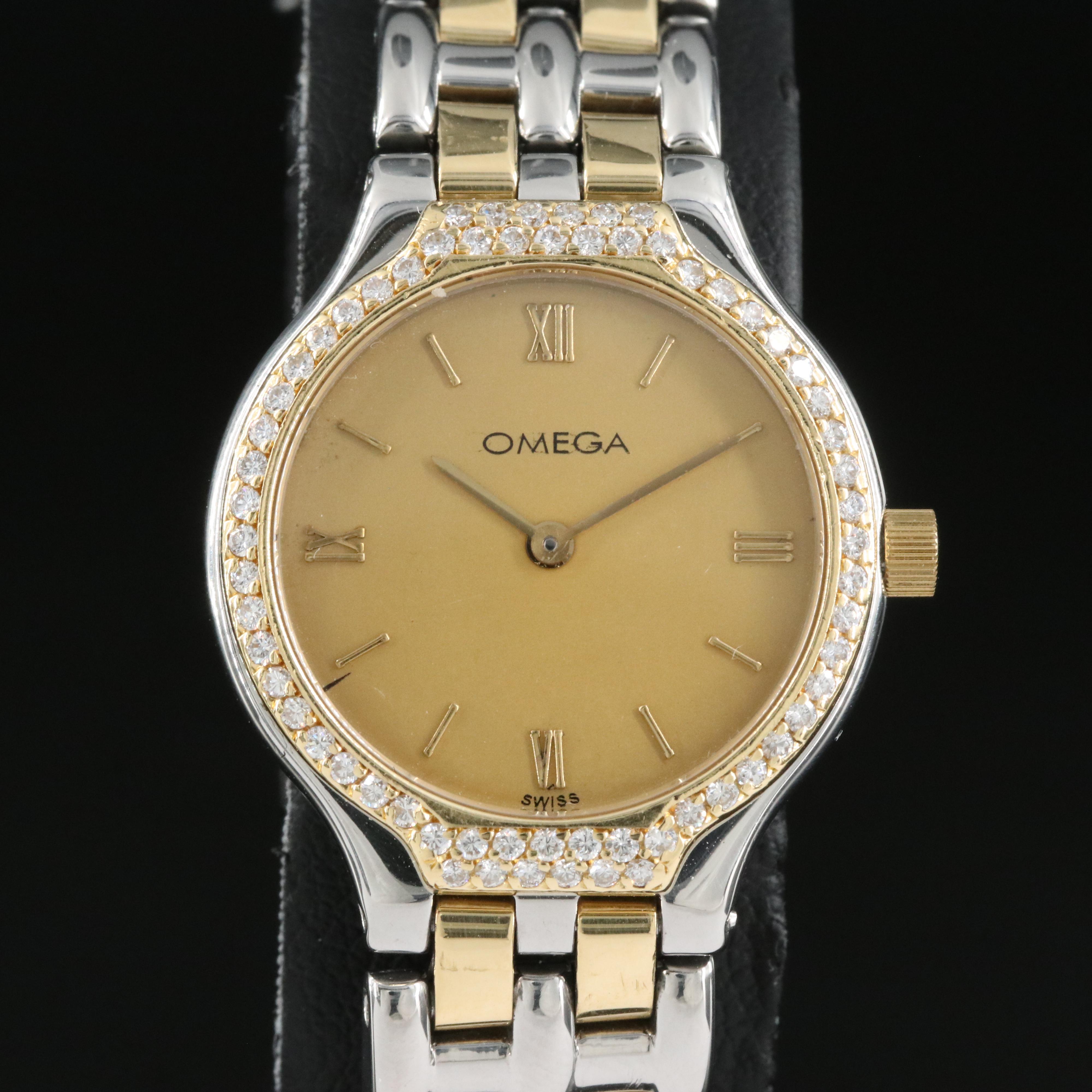 Omega DeVille 18K and Stainless Steel Diamond Watch