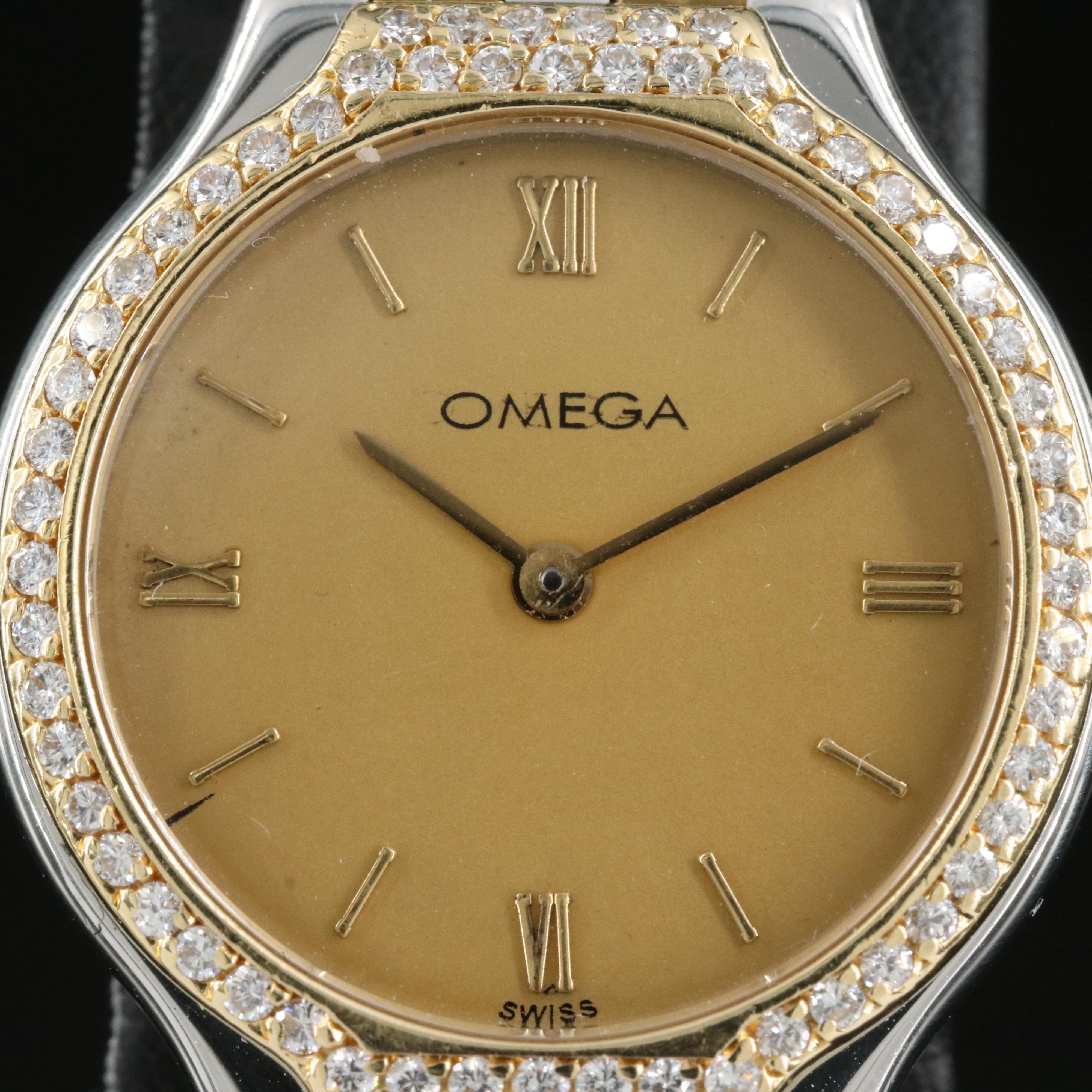 Omega DeVille 18K and Stainless Steel Diamond Watch