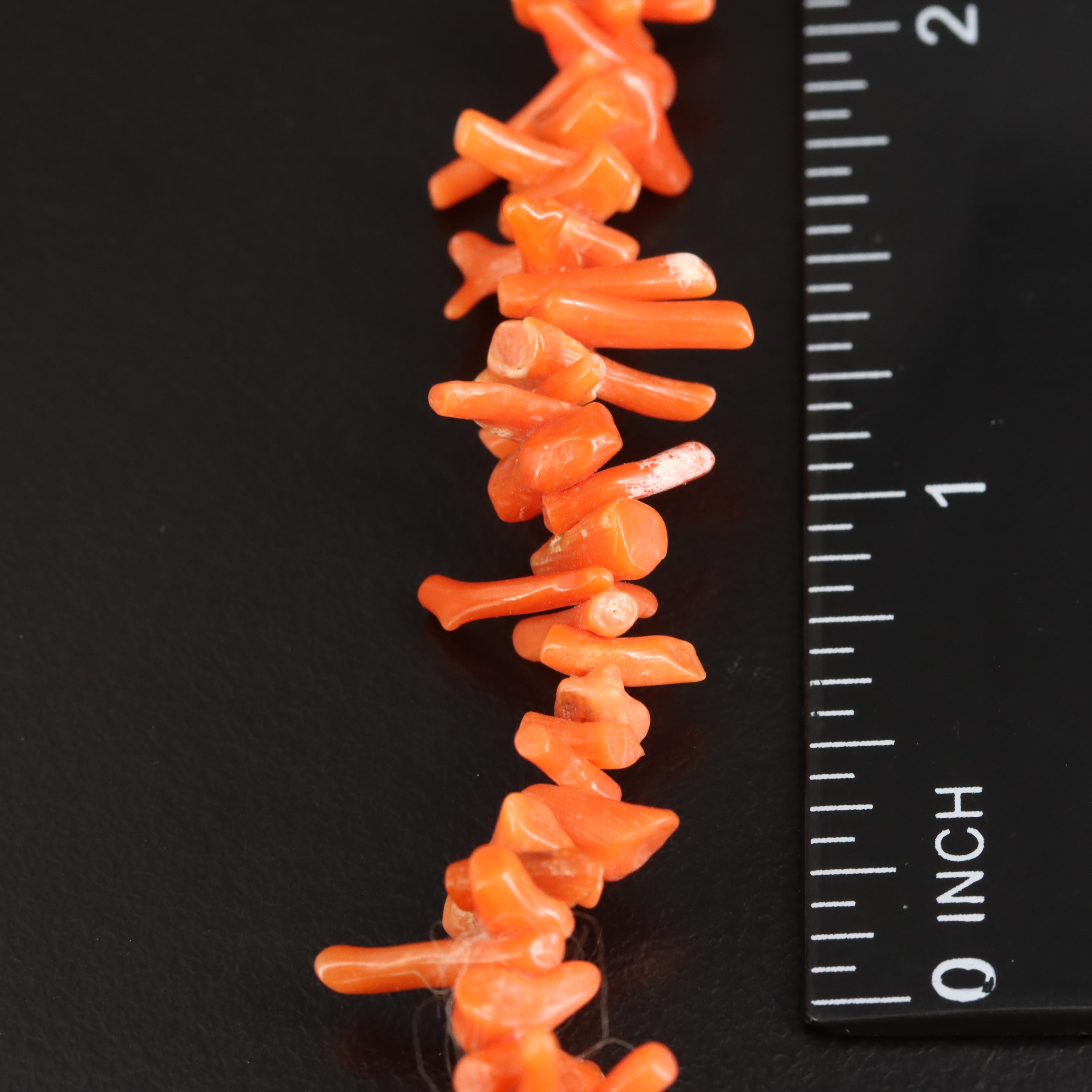 Vintage Coral Graduating Necklace