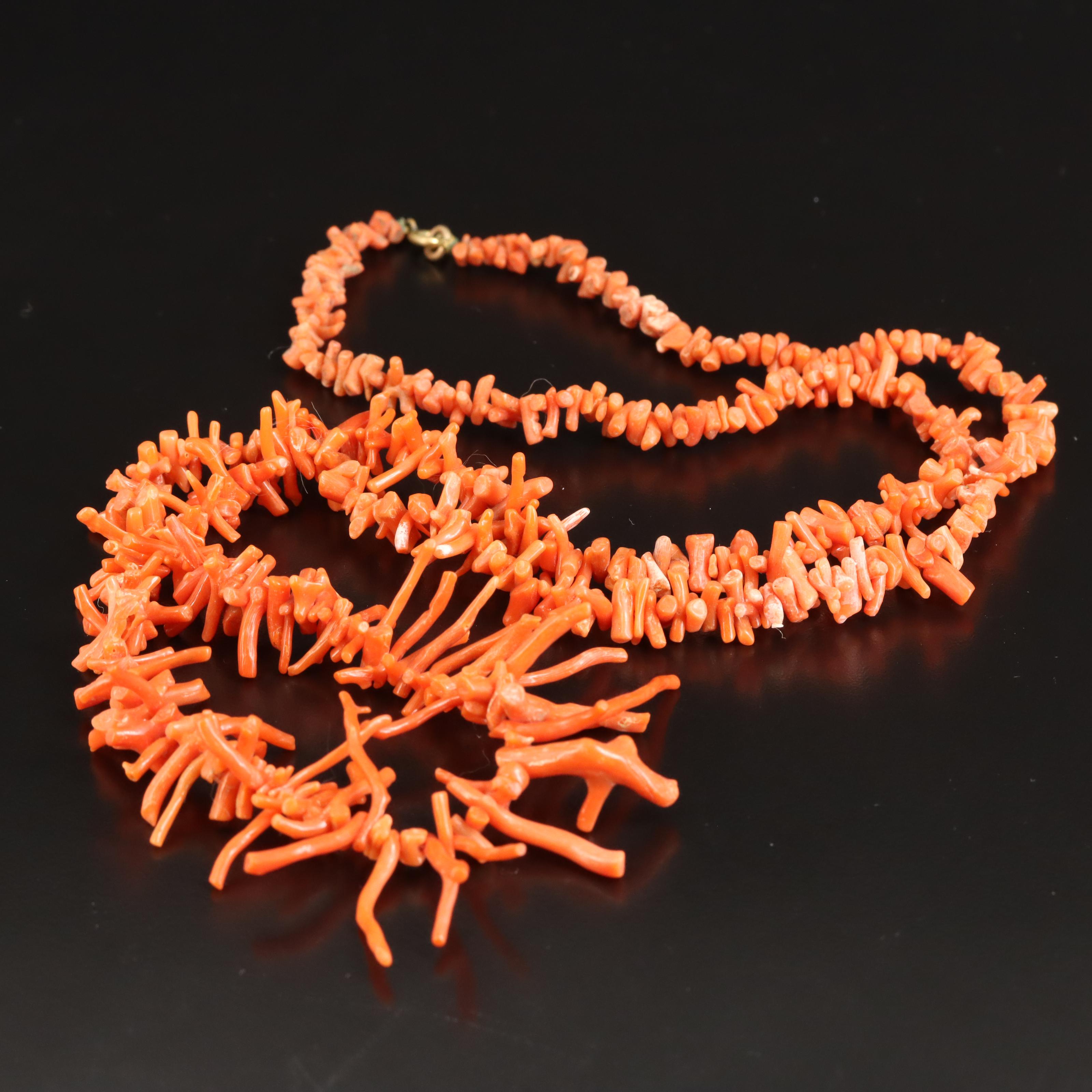 Vintage Coral Graduating Necklace